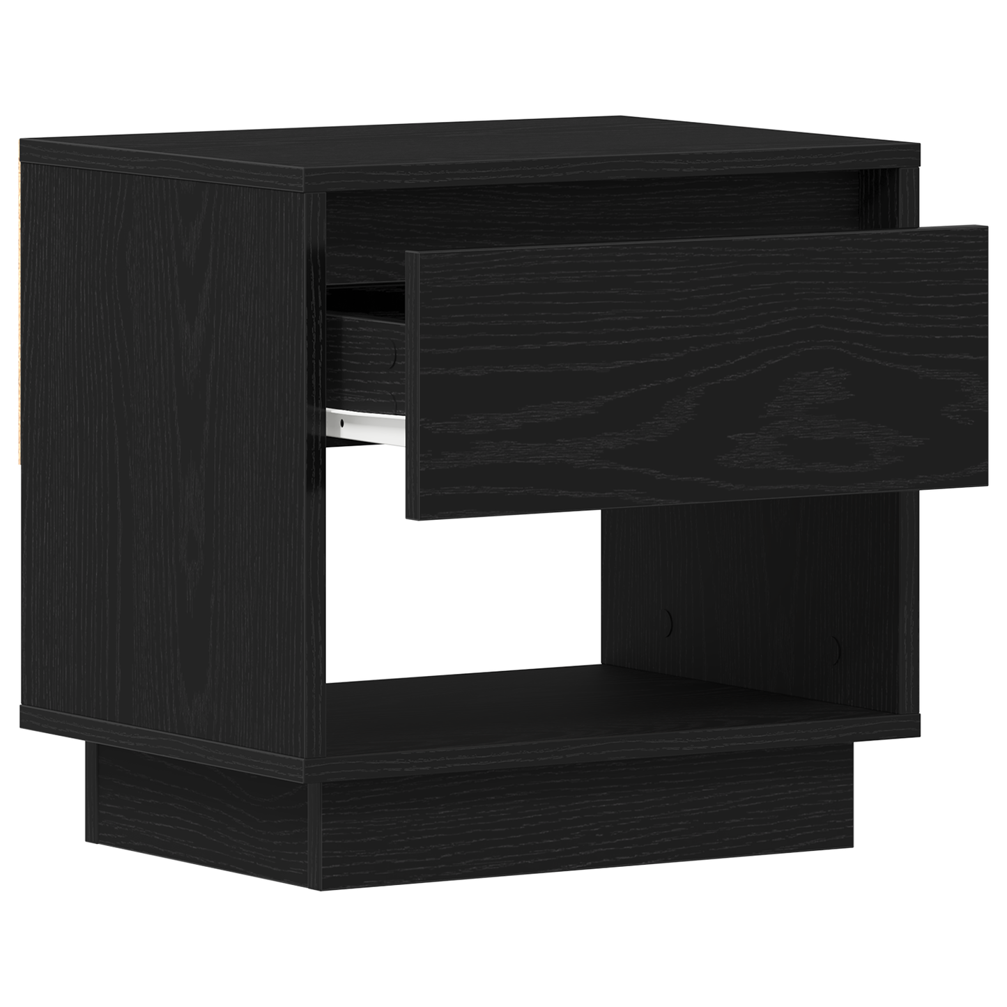 Sengebord 2 Stk Sort Eg 45X34X49 Cm Konstrueret Træ