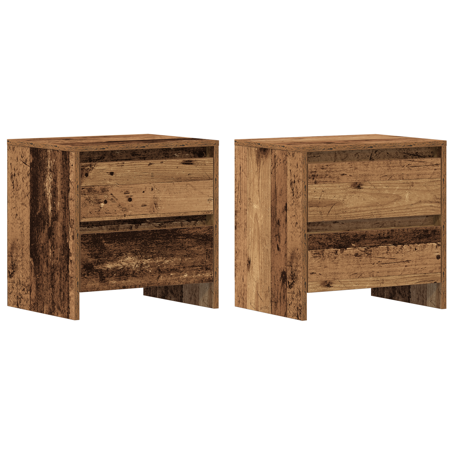 Sengebord 2 Stk Gammelt Træ 45X34X44,5 Cm Konstrueret Træ