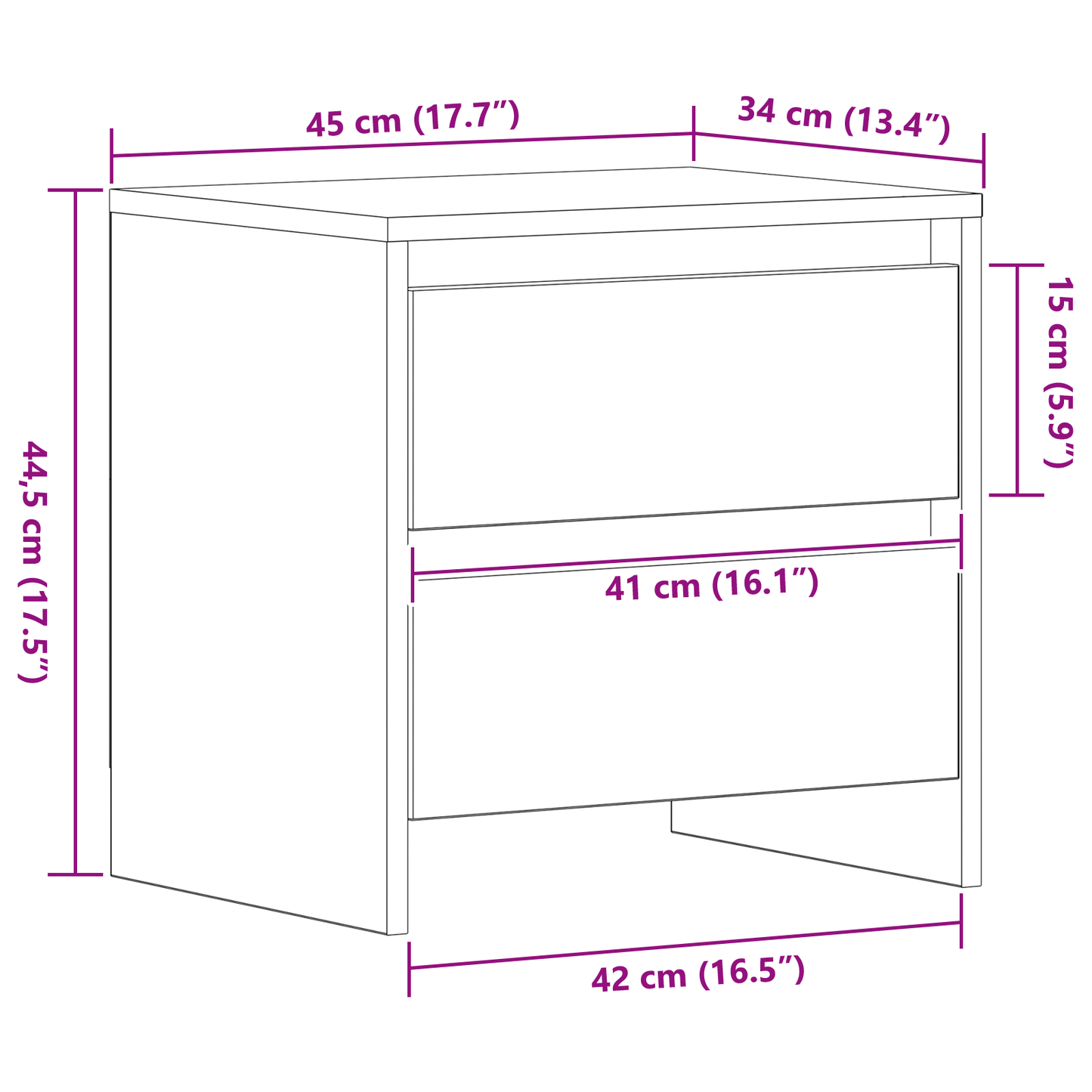Sengebord Artisan Eg 45X34X44,5 Cm Konstrueret Træ