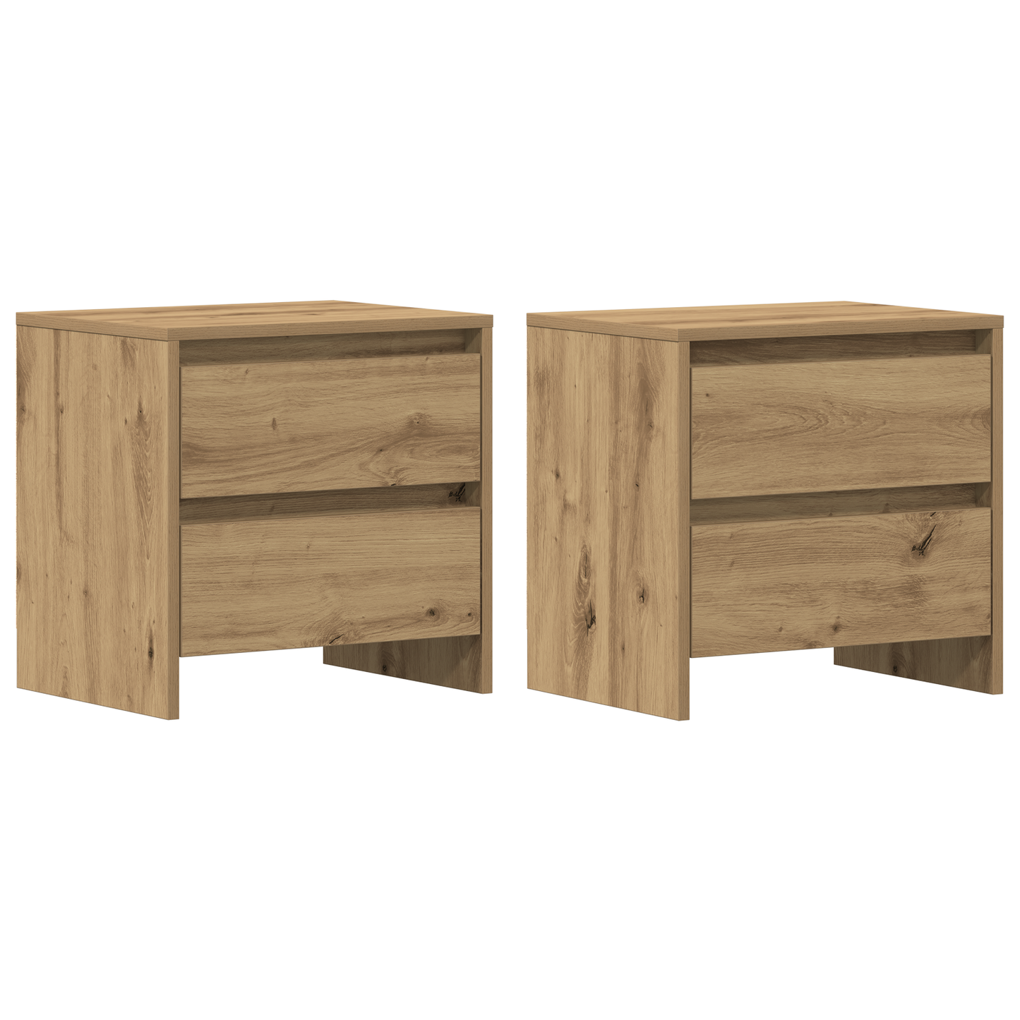 Sengebord 2 Stk Artisan Eg 45X34X44,5 Cm Konstrueret Træ