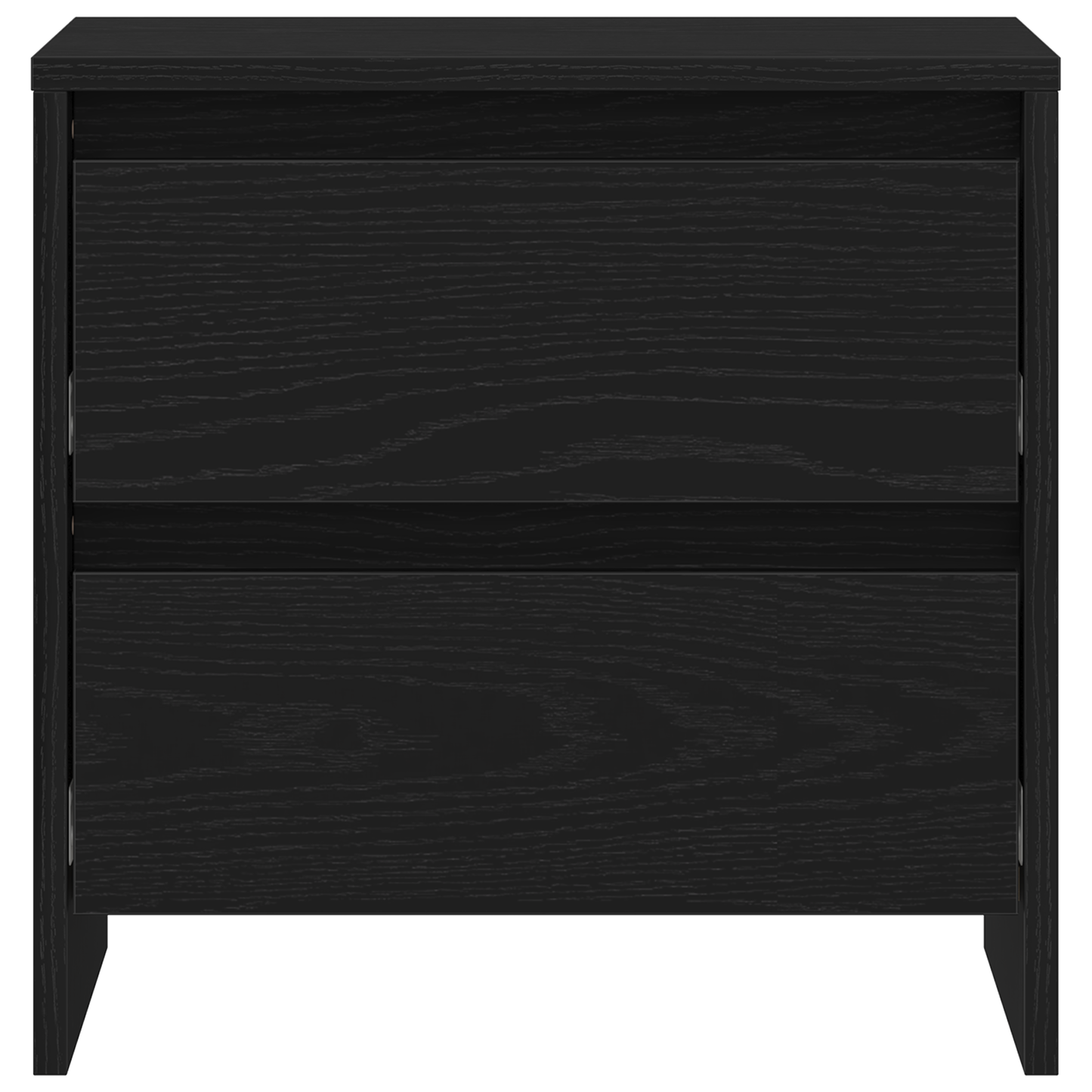 Natbord 2 Stk Sort Eg 45X34X44,5 Cm Konstrueret Træ