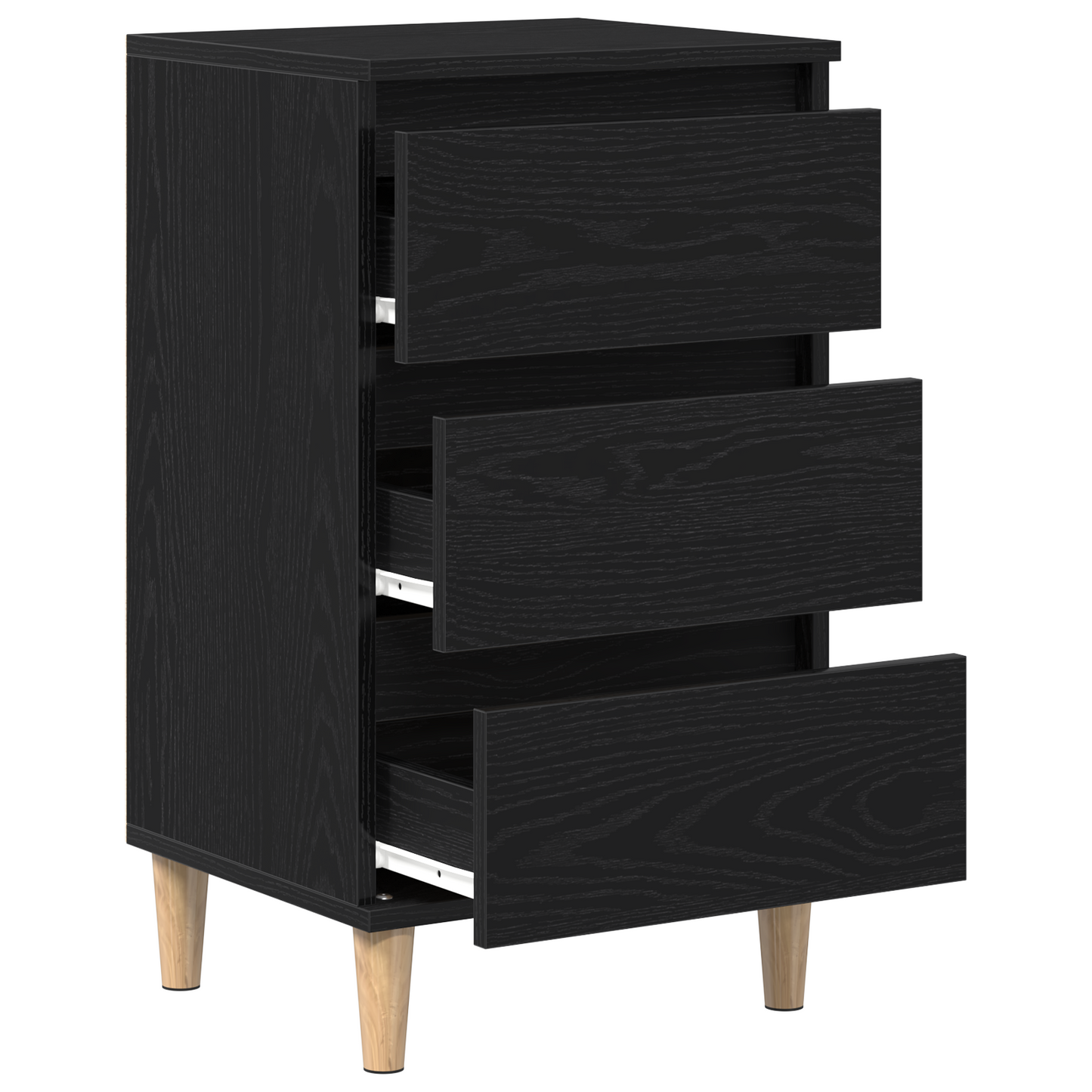 Sengebord Sort Eg 40X35X70 Cm Konstrueret Træ