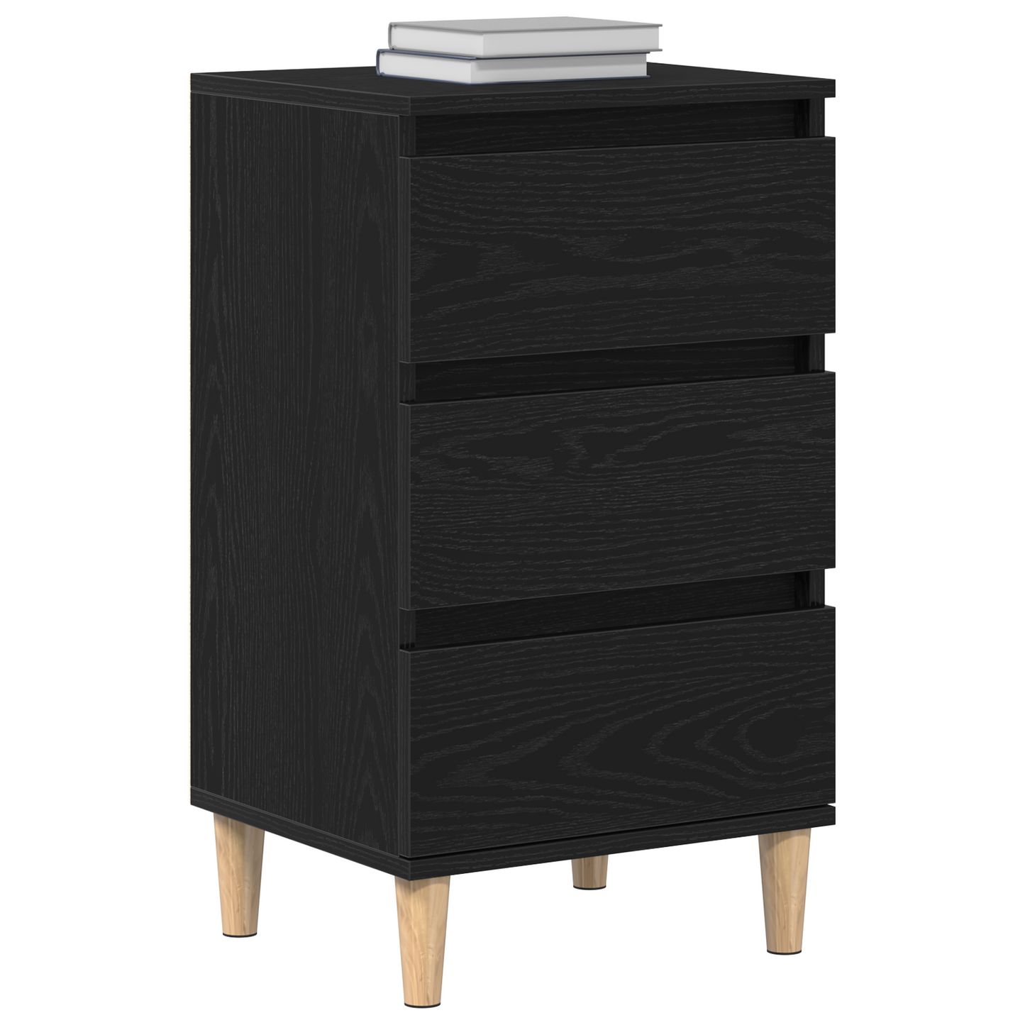 Sengebord Sort Eg 40X35X70 Cm Konstrueret Træ