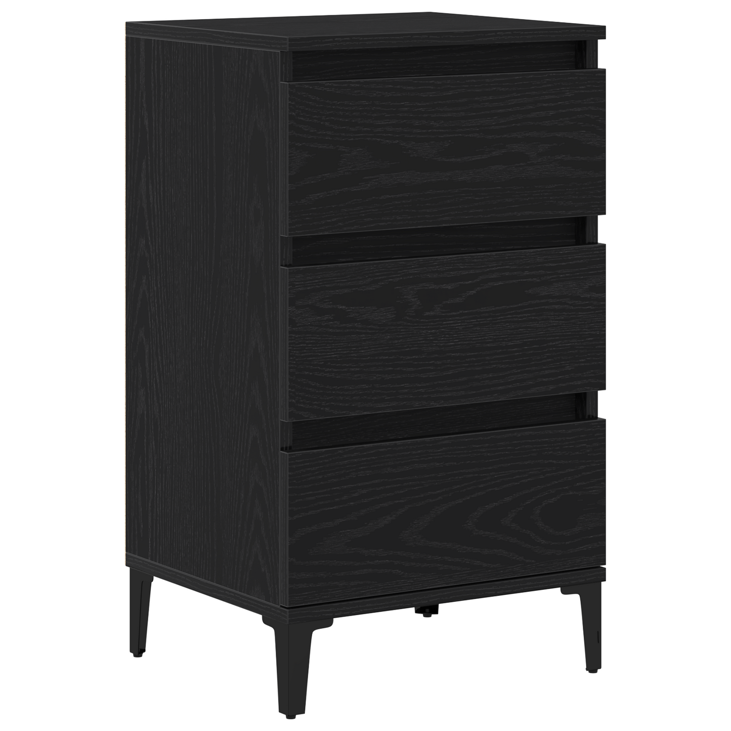 Sengebord Sort Eg 40X35X70 Cm Konstrueret Træ