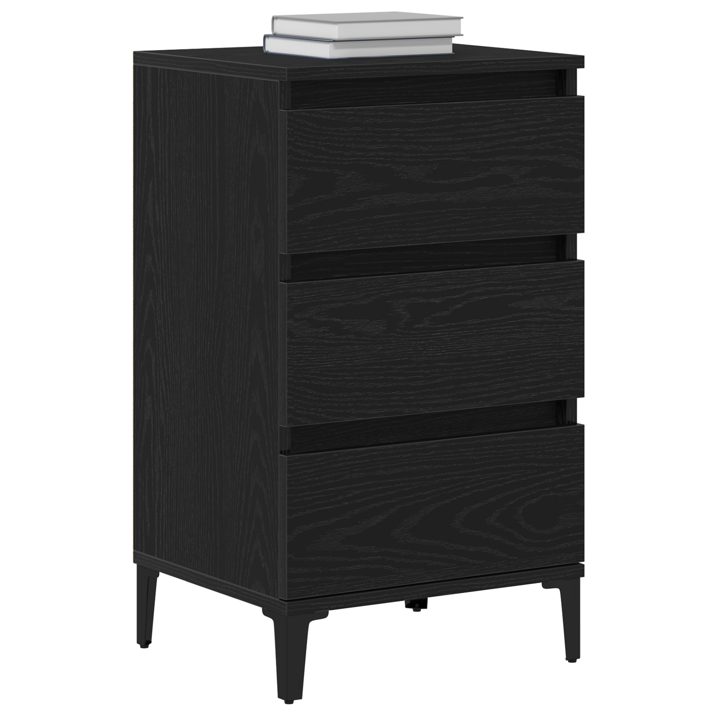 Sengebord Sort Eg 40X35X70 Cm Konstrueret Træ