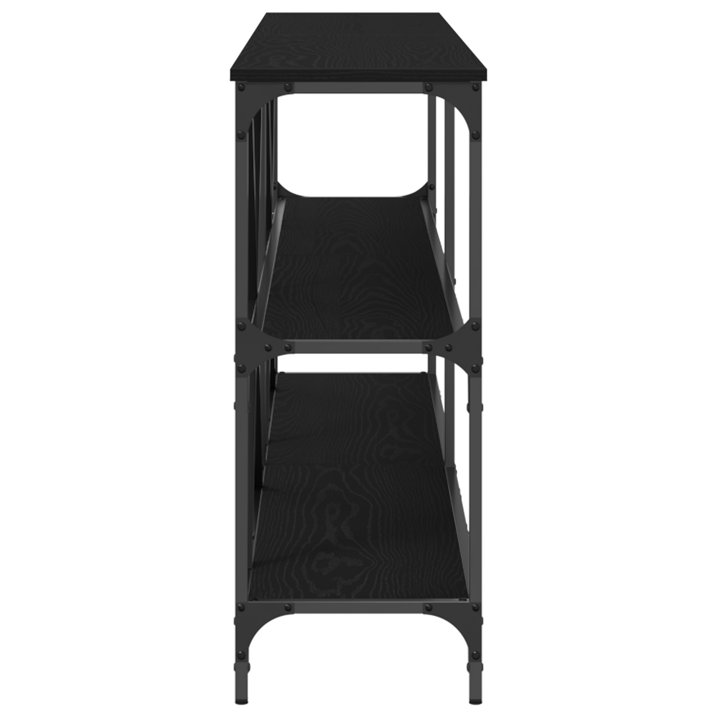 Konsolbord Sort Eg 200X30X75 Cm Ingeniørtræ Og Stål