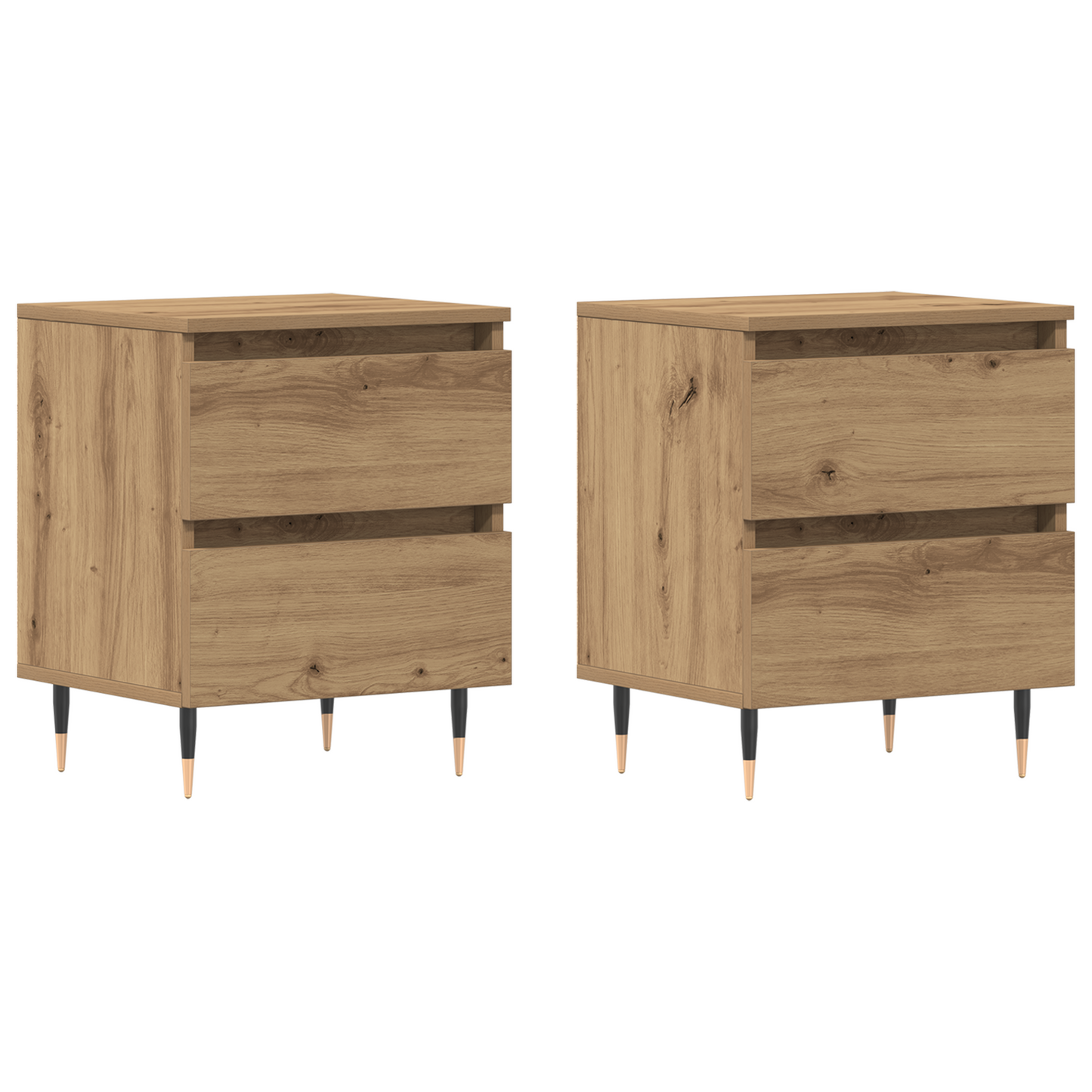 Sengeborde 2 Stk Artisan Eg 40X35X50 Cm Konstrueret Træ