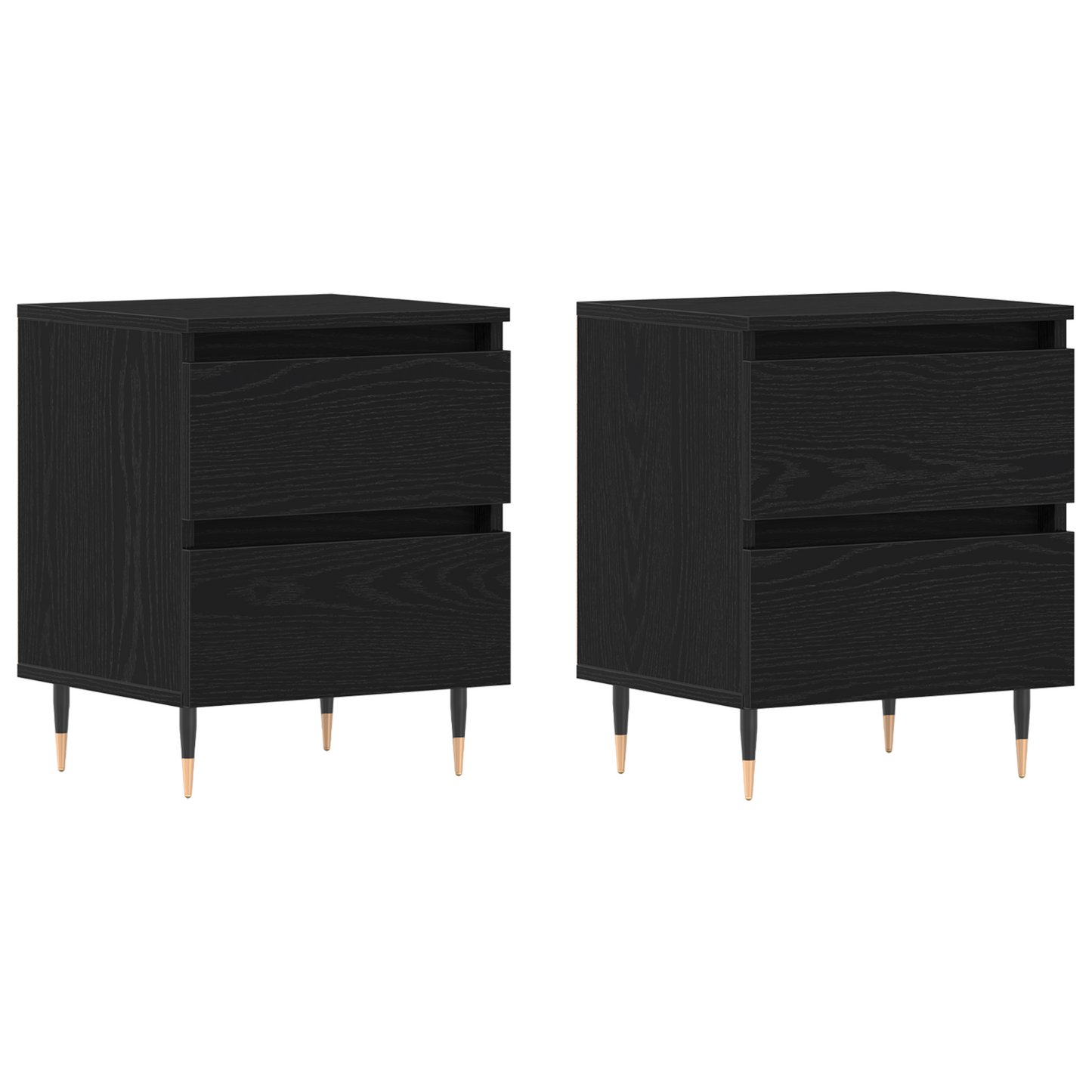 Natskabe 2 Stk Sort Eg 40X35X50 Cm Ingeniørtræ