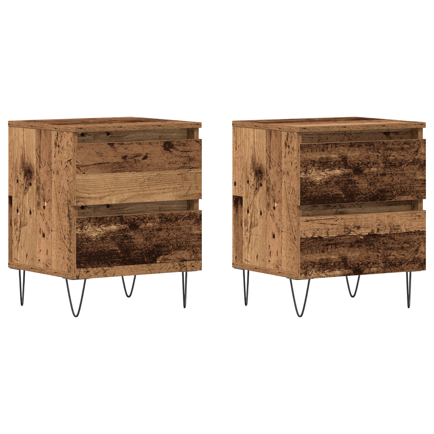 Sengeborde 2 Stk Gammelt Træ 40X35X50 Cm Ingeniør Træ