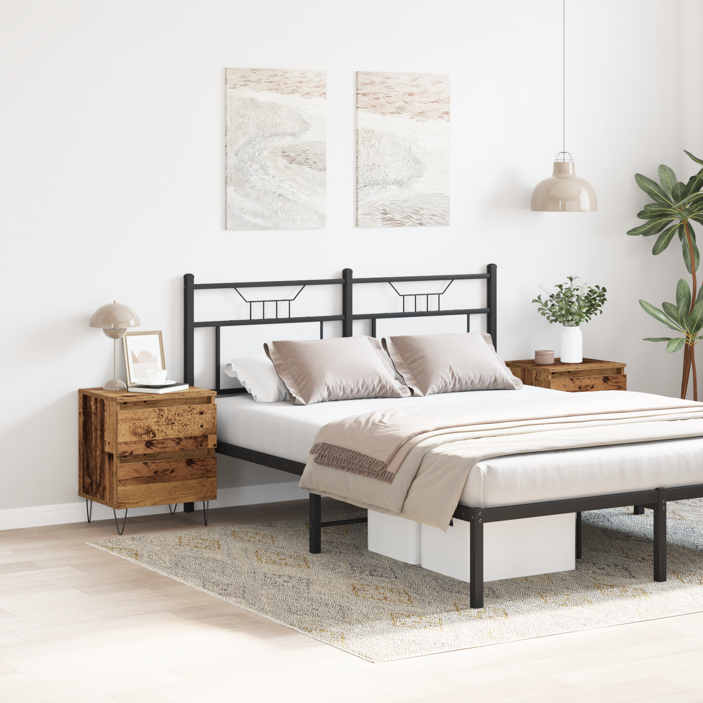 Sengeborde 2 Stk Gammelt Træ 40X35X50 Cm Ingeniør Træ