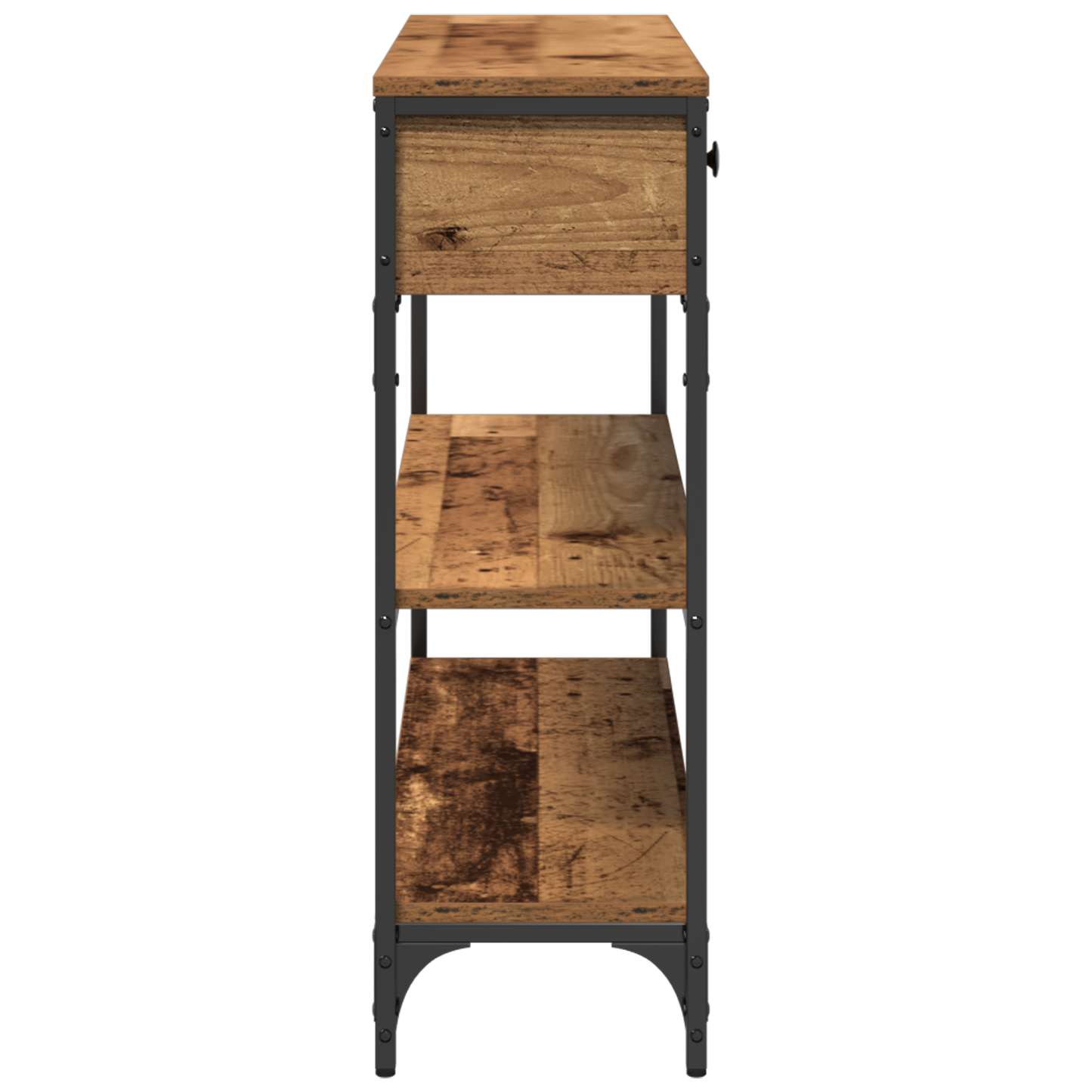 Konsolbord Gamle Træ 100X25X75 Cm Ingeniørtræ Og Stål