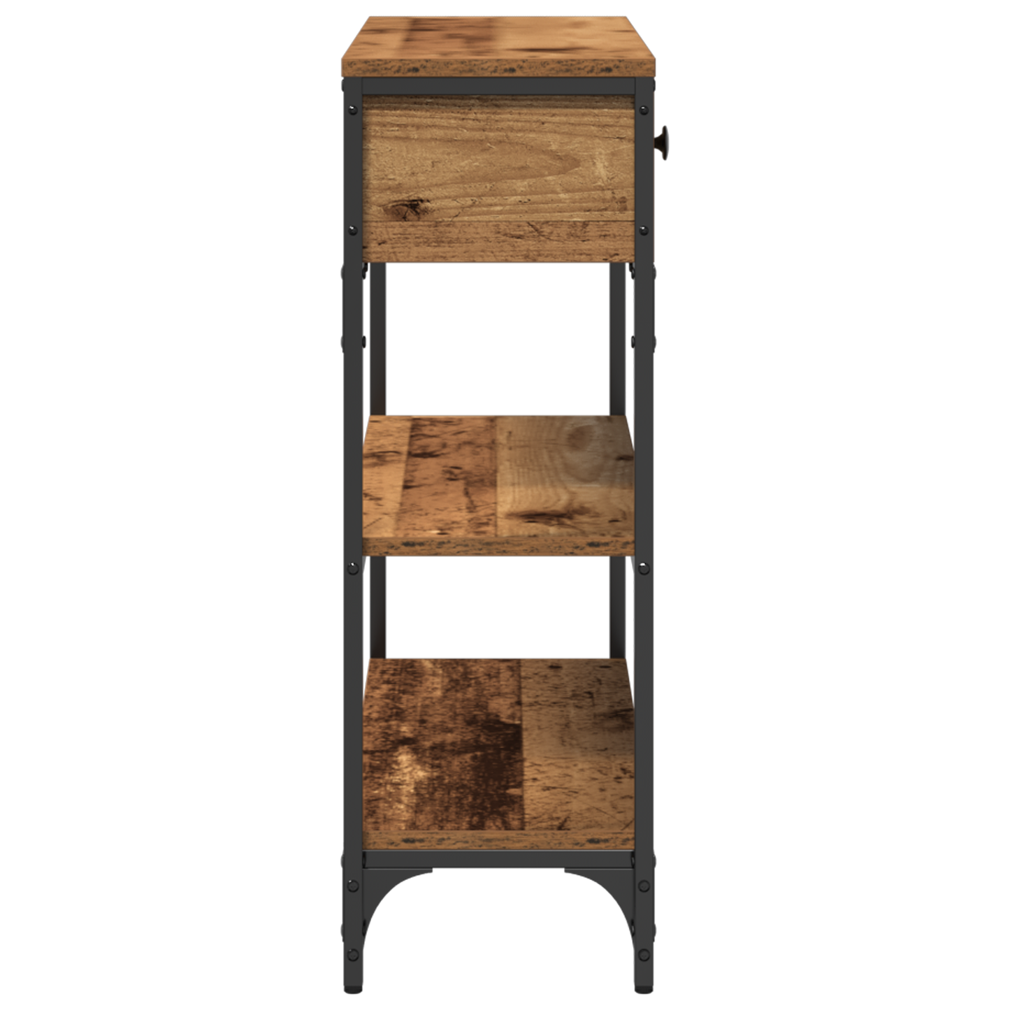 Konsolbord Gamle Træ 72,5X25X75 Cm Ingeniørtræ & Stål