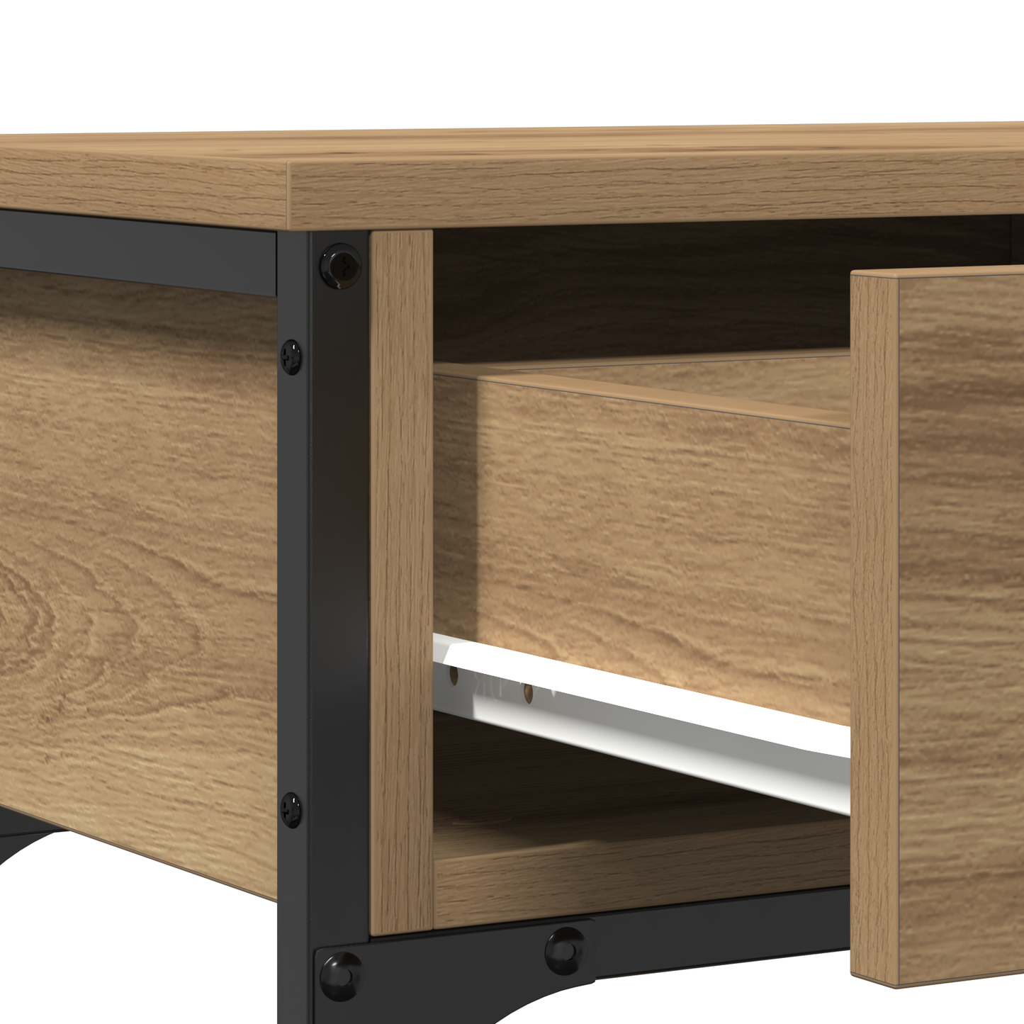 Console Table Artisan Egetræ 72,5X25X75 Cm Ingeniørtræ & Stål