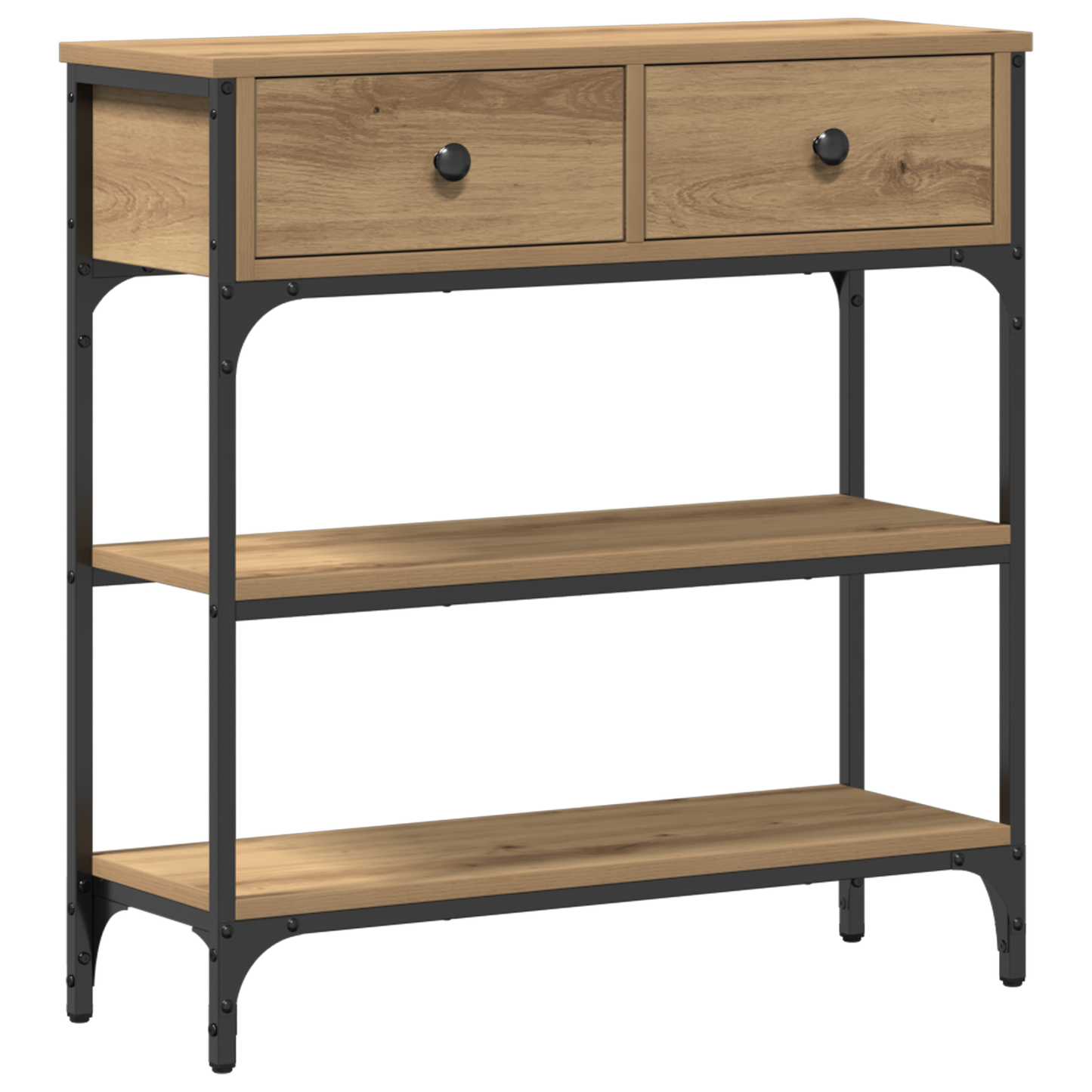 Console Table Artisan Egetræ 72,5X25X75 Cm Ingeniørtræ & Stål