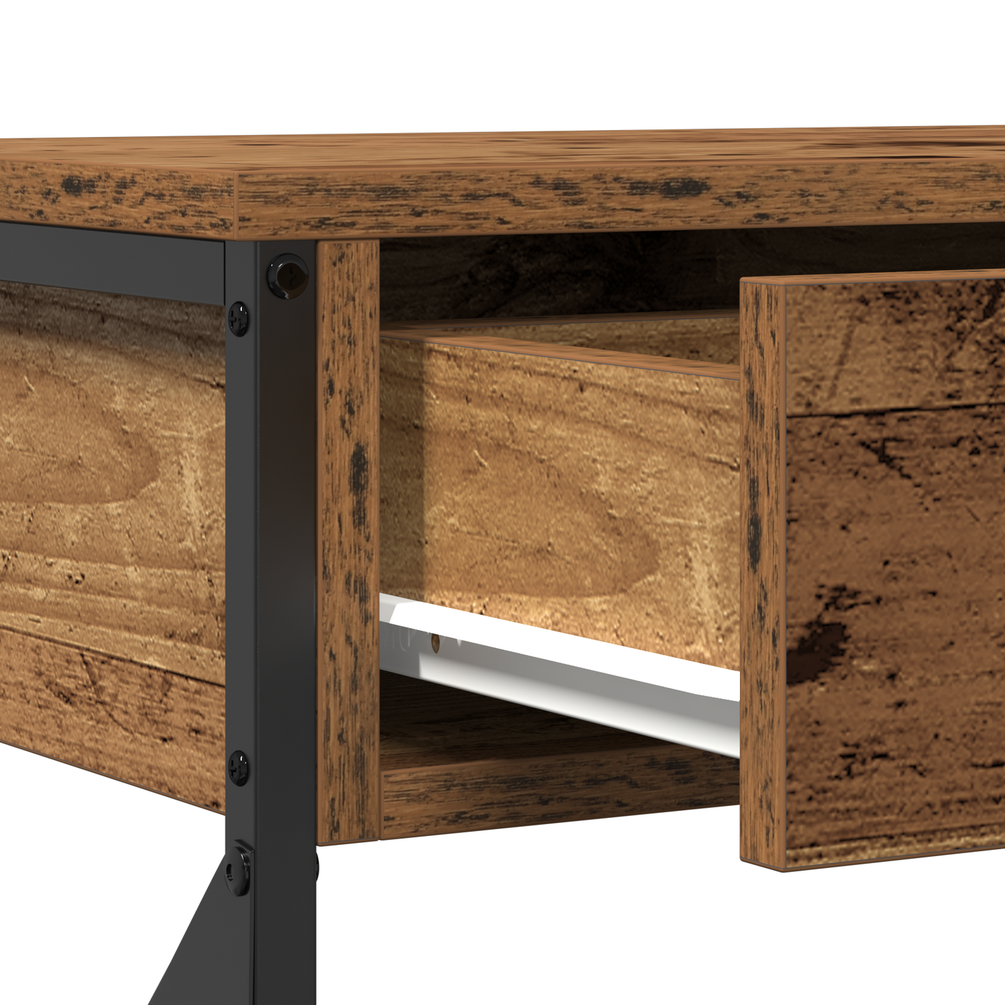 Konsolbord Gamle Træ 100X28X75 Cm Ingeniørtræ & Stål