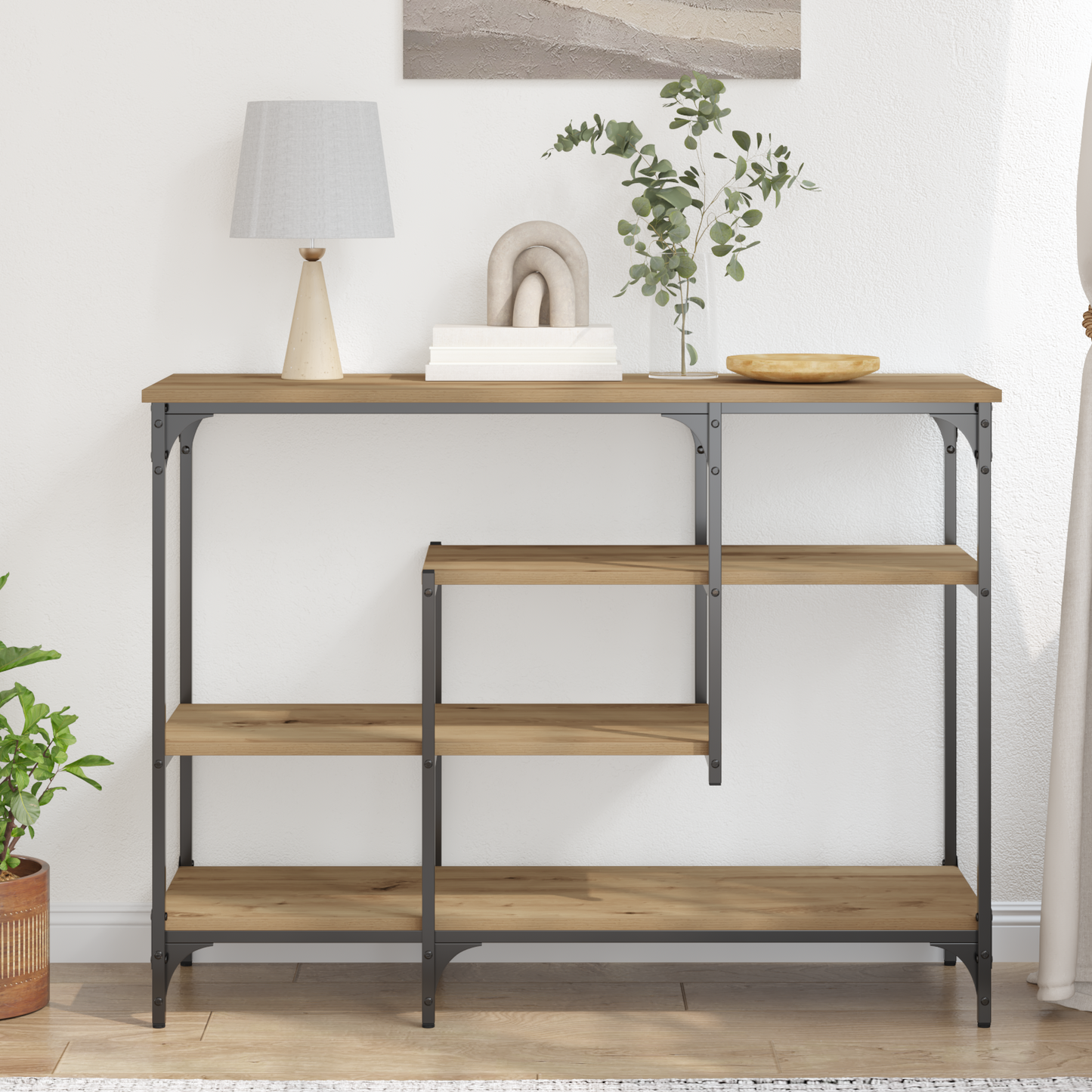 Konsolbord Artisan Eg 100X35X75 Cm Ingeniørtræ & Stål