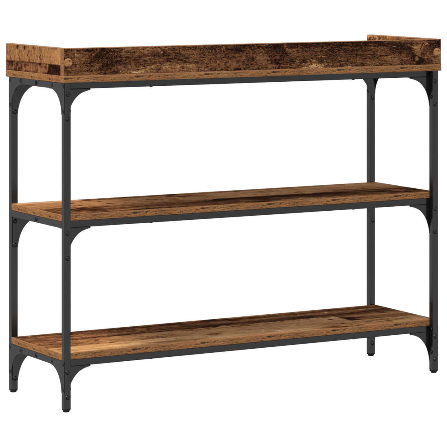 Konsolbord Gammelt Træ 100X30X80 Cm Ingeniørtræ Og Stål