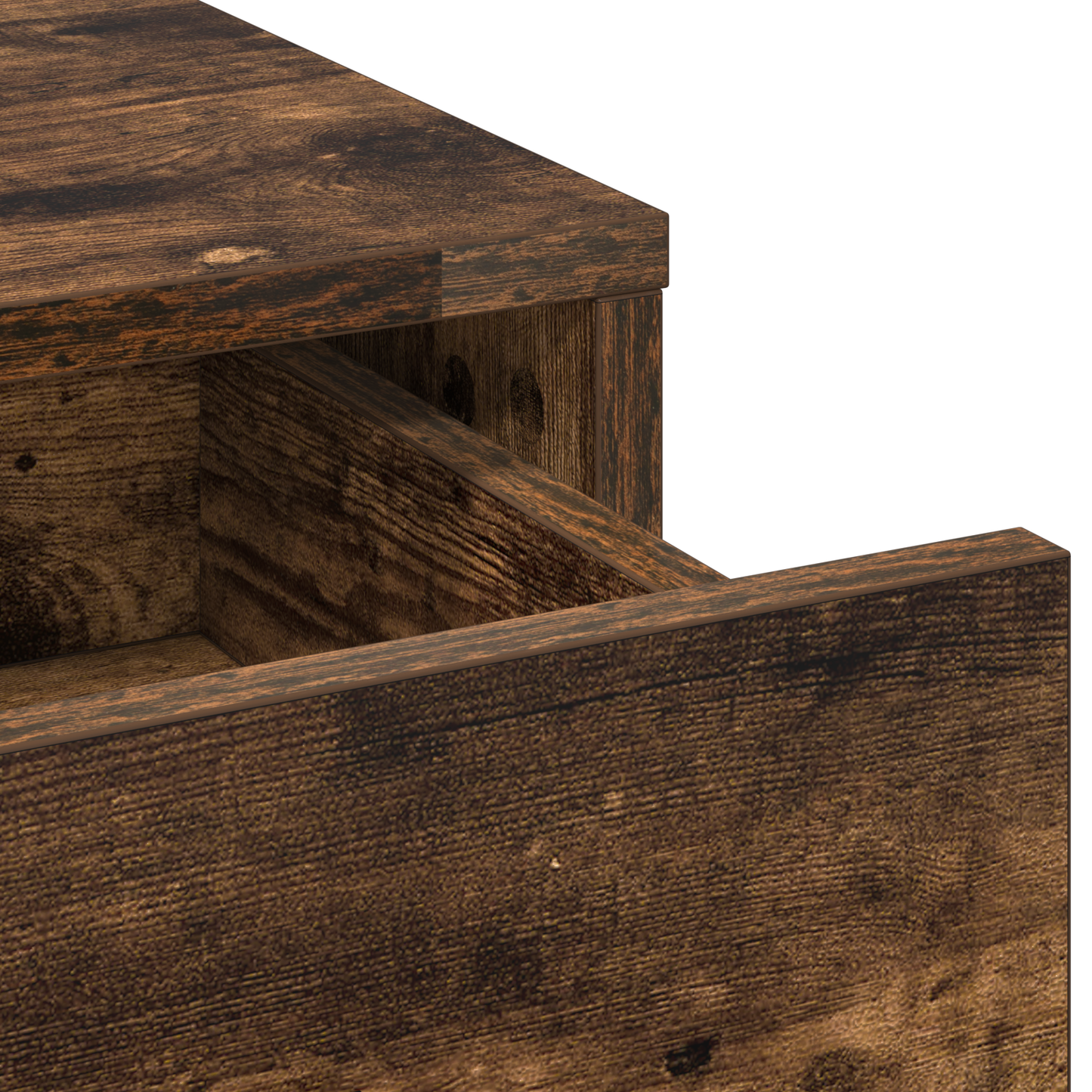 Sideboard Med Skuffe Røget Eg 40 X 40.5 X 75 Cm Konstrueret Træ
