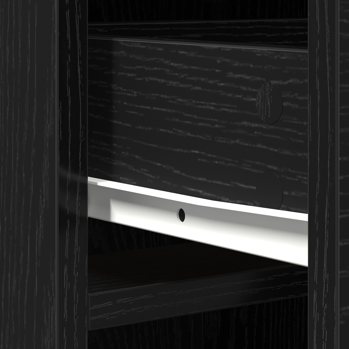Highboard Med Skuffe Sort Eg 40 X 40,5 X 135 Cm Konstrueret Træ