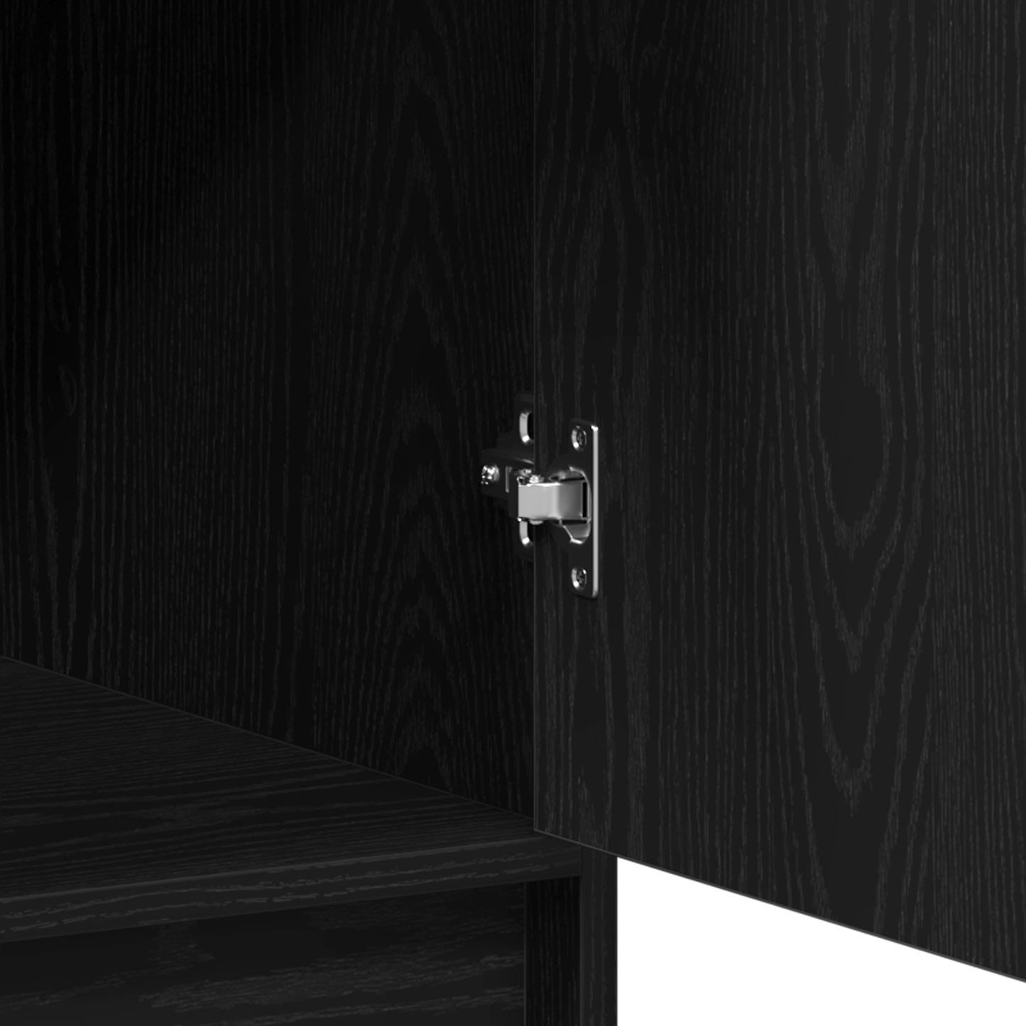 Highboard Med Skuffe Sort Eg 40 X 40,5 X 135 Cm Konstrueret Træ