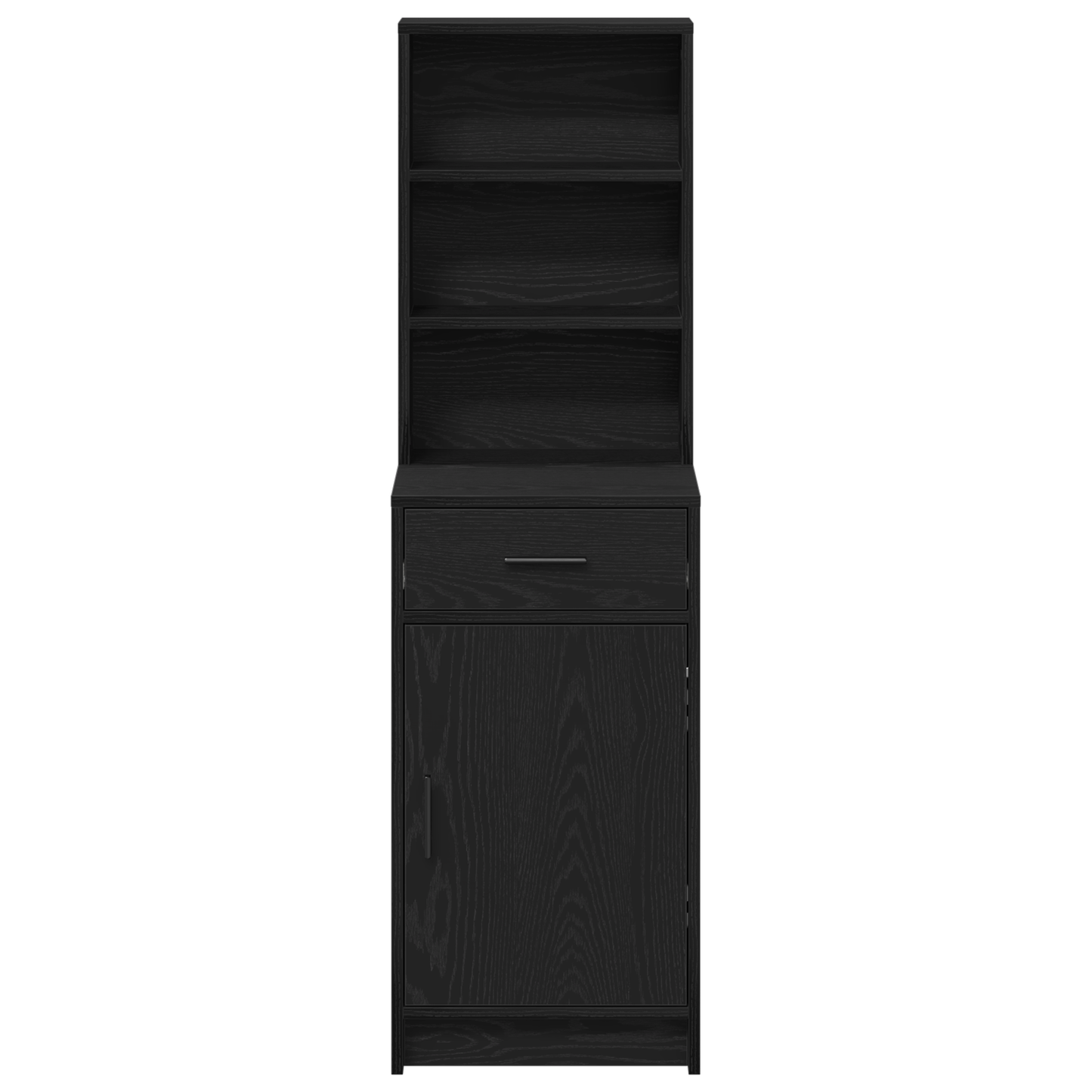 Highboard Med Skuffe Sort Eg 40 X 40,5 X 135 Cm Konstrueret Træ