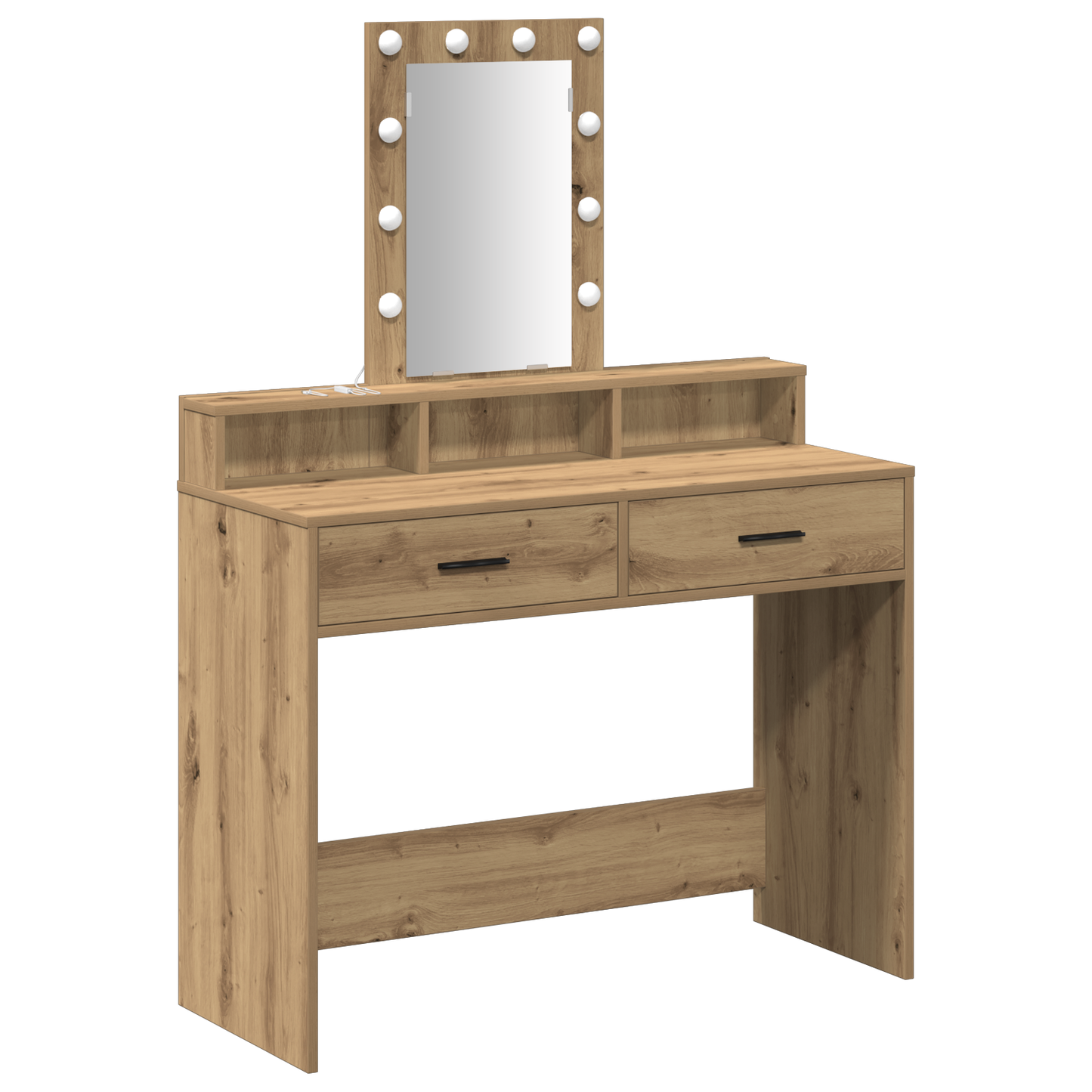 Makeupbord Med Led-Lys Artisan Eg 100X41X140 Cm