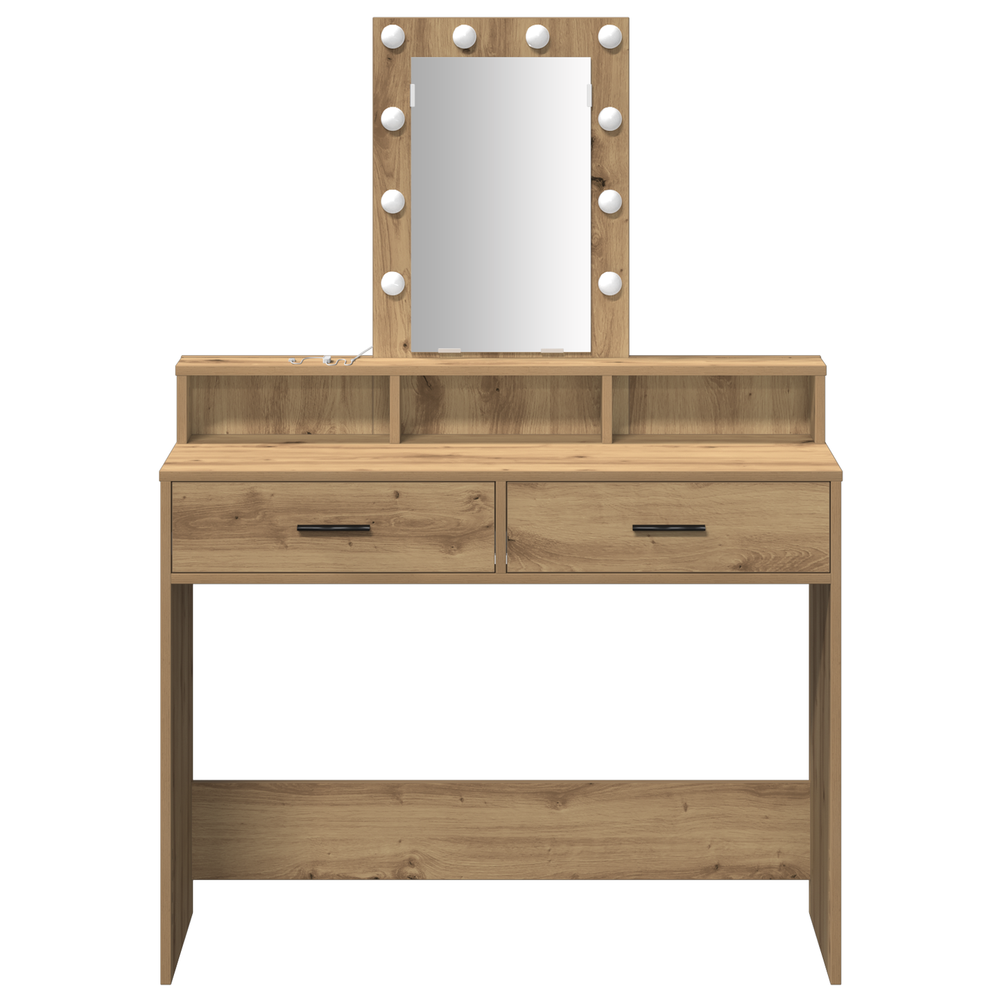 Makeupbord Med Led-Lys Artisan Eg 100X41X140 Cm