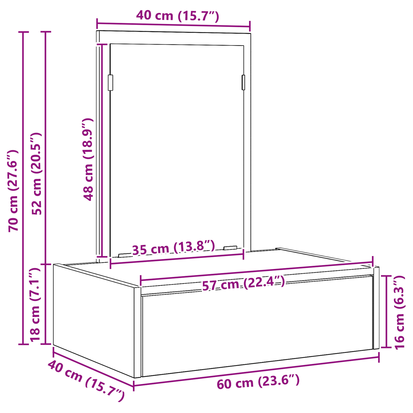 Klædeskab Med Skuffe Grå 60 X 40 X 70 Cm Konstrueret Træ