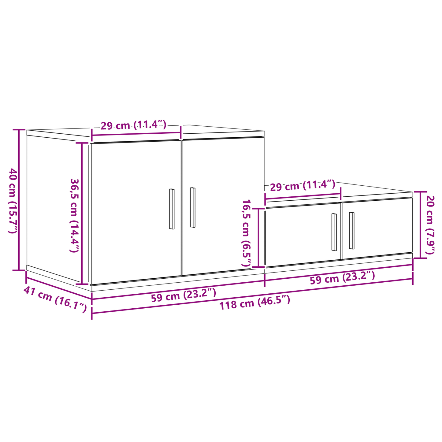 Opbevaringsskab Røget Eg 118X41X40 Cm Teknisk Træ