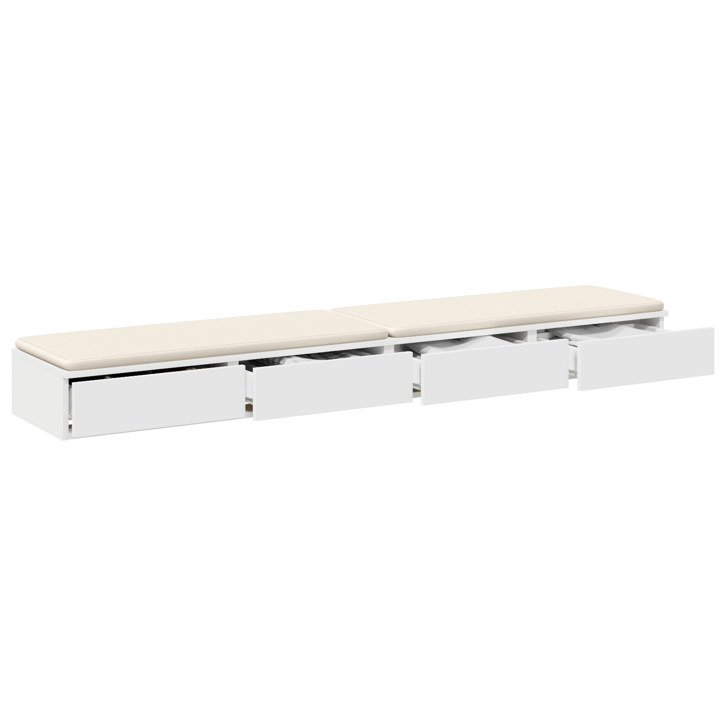 Sengeskuffer Hvid 200X36,5X16,5 Cm Konstrueret Træ