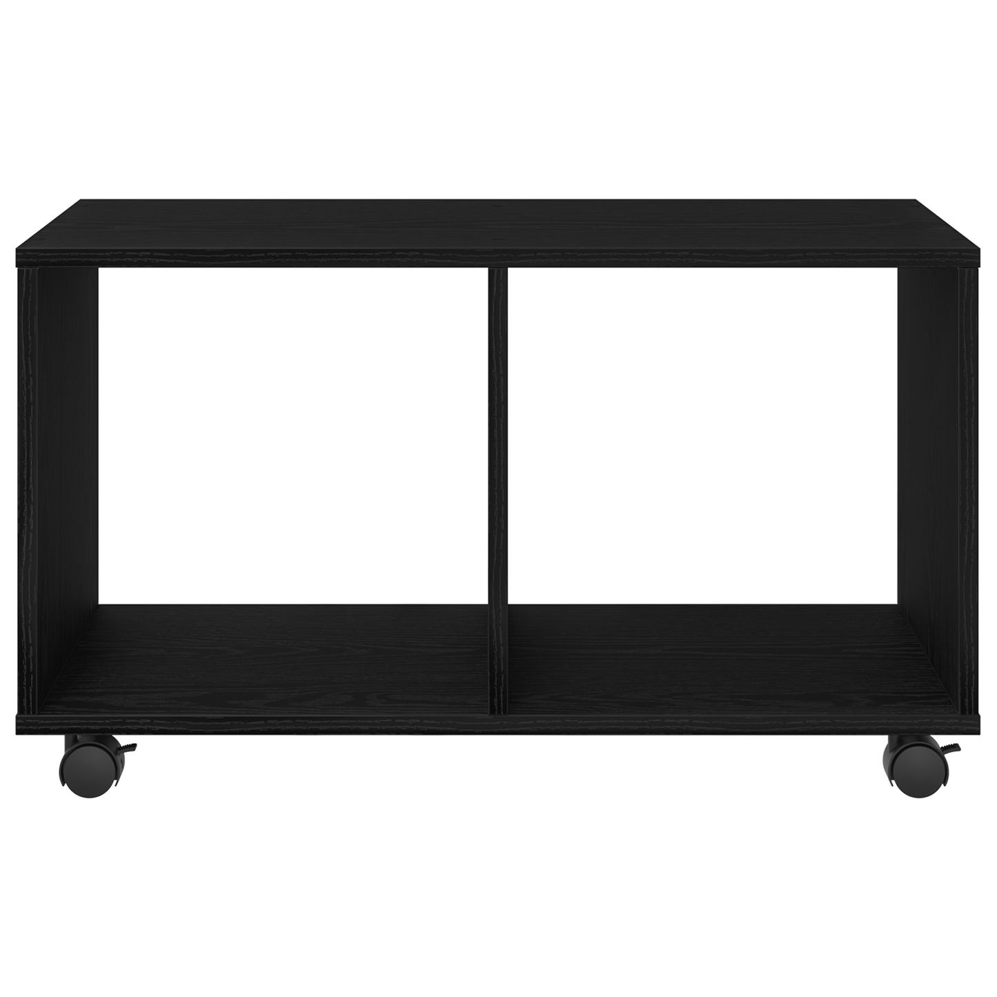 Endebord Med Hjul Sort Eg 72X33X42,5 Cm Konstrueret Træ
