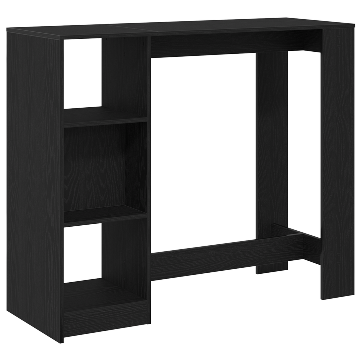 Barbord Med Hylde Sort Eg 102,5X46X103,5 Cm Konstrueret Træ
