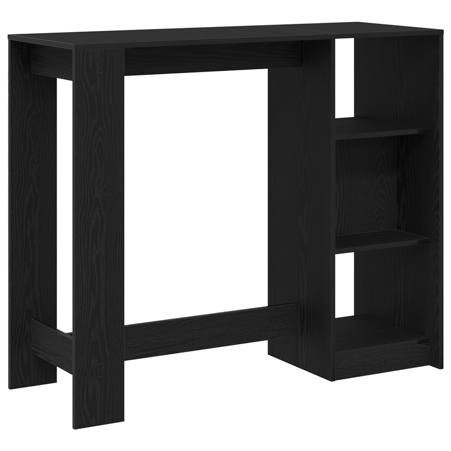 Barbord Med Hylde Sort Eg 102,5X46X103,5 Cm Konstrueret Træ