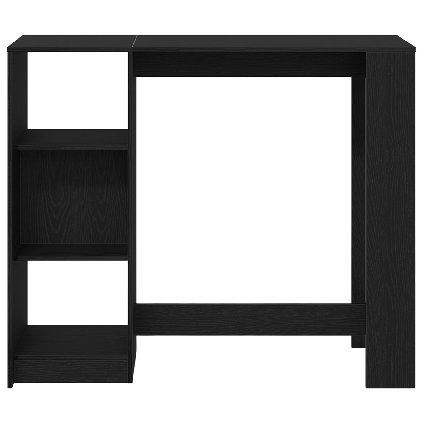 Barbord Med Hylde Sort Eg 102,5X46X103,5 Cm Konstrueret Træ