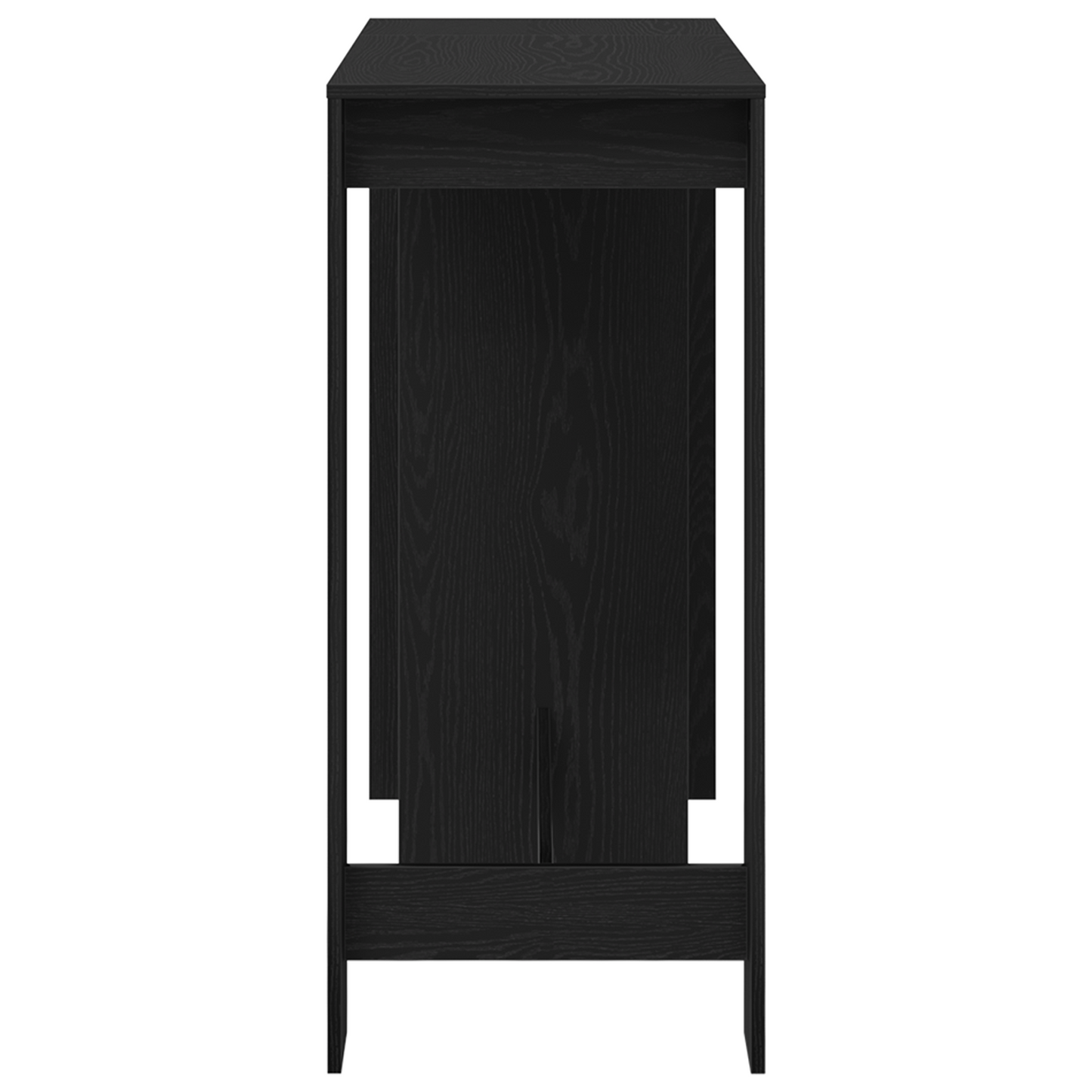 Barbord Med Hylde Sort Eg 102,5X46X103,5 Cm Konstrueret Træ