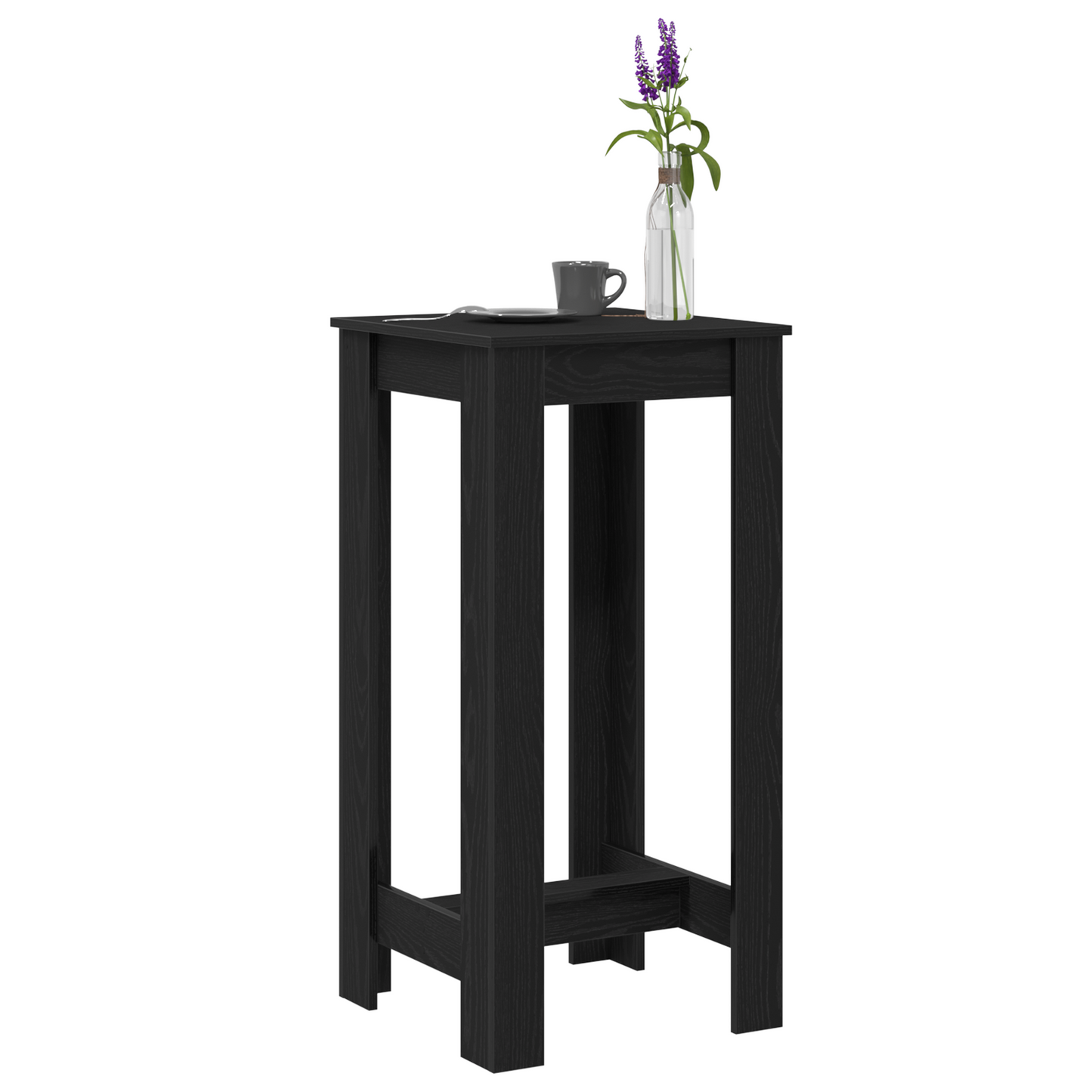 Bar Bord Sort Egetræ Konstrueret Træ 51X50X103,5 Cm
