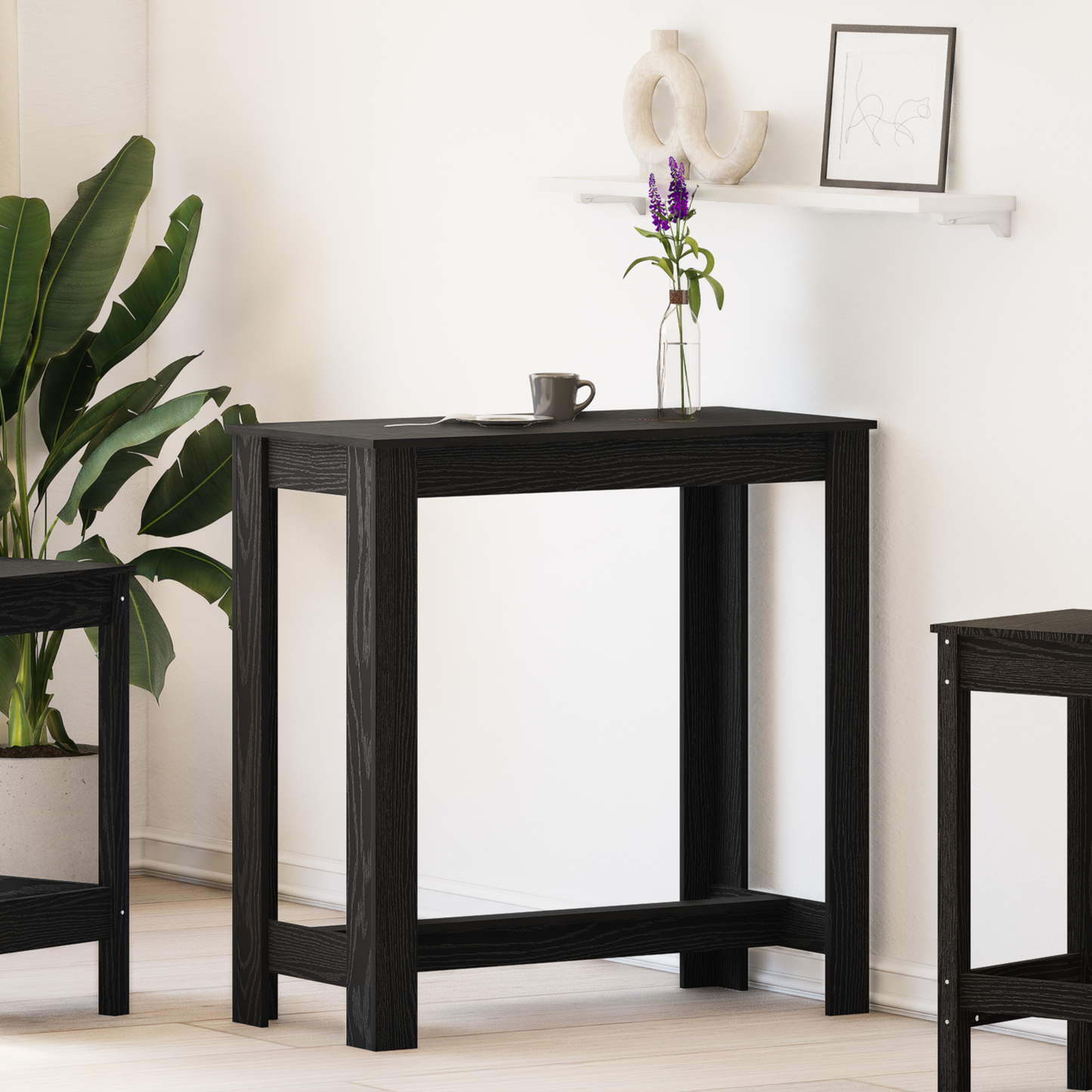 Barbord I Sort Eg 102X50X103,5 Cm I Træ