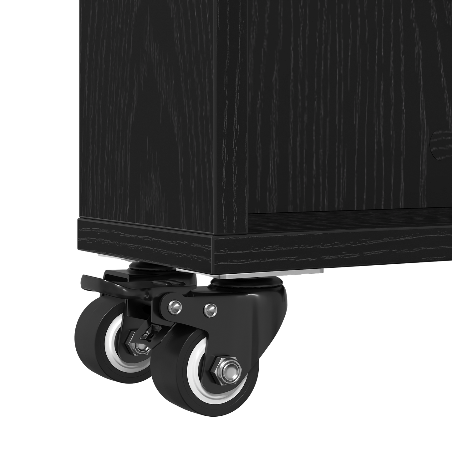 Smal Opbevaringsvogn Sort Eg 48X13X68 Cm Konstrueret Træ