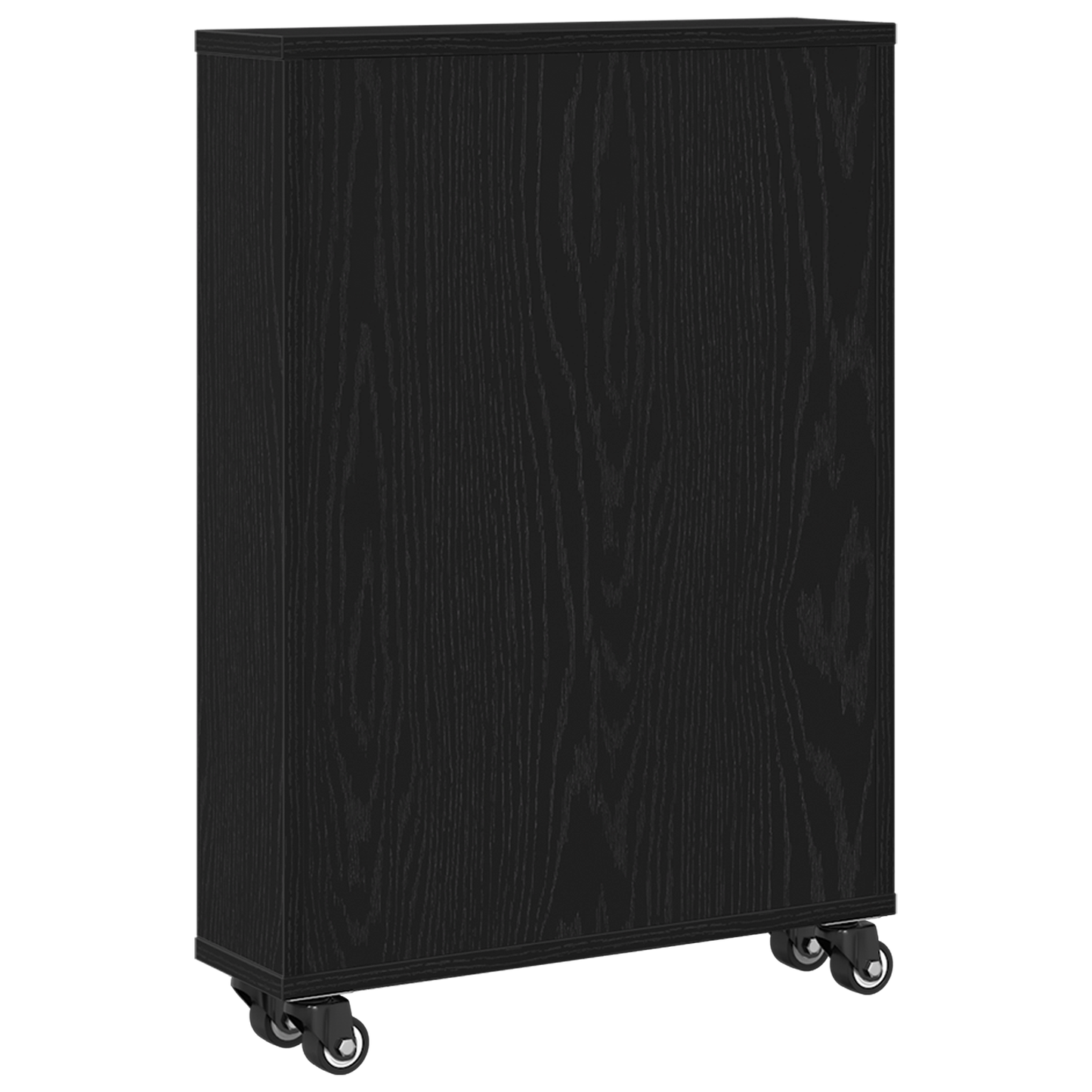 Smal Opbevaringsvogn Sort Eg 48X13X68 Cm Konstrueret Træ