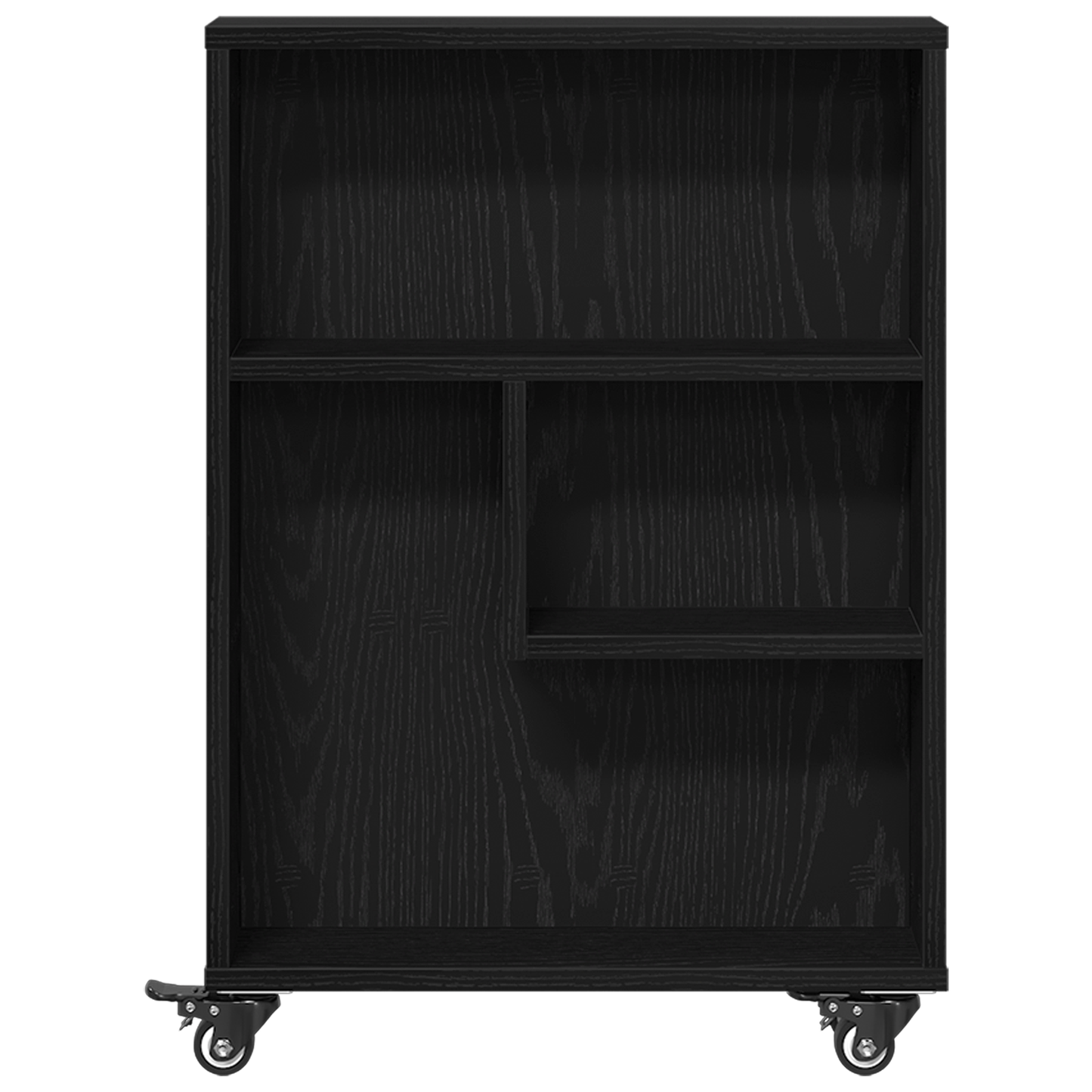 Smal Opbevaringsvogn Sort Eg 48X13X68 Cm Konstrueret Træ
