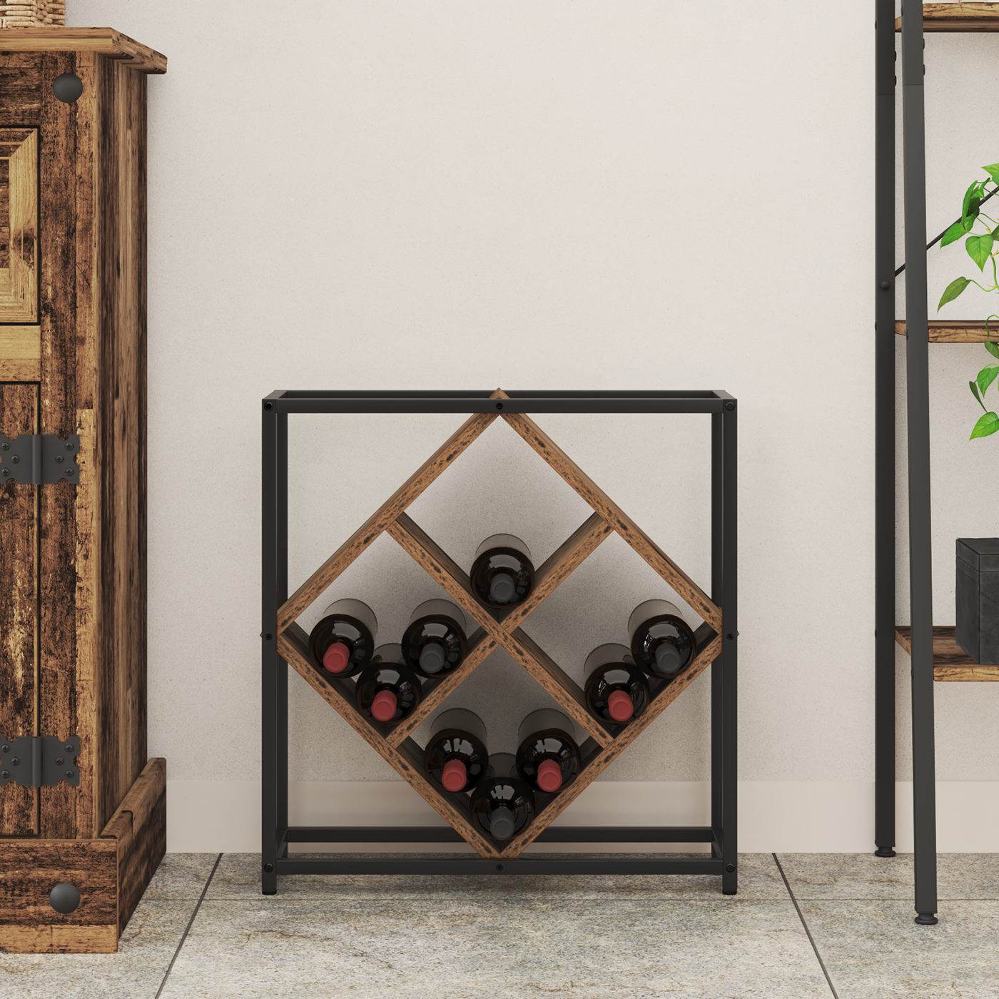 Vinreol Gammelt Træ 51X18X52,5 Cm Ingeniørtræ