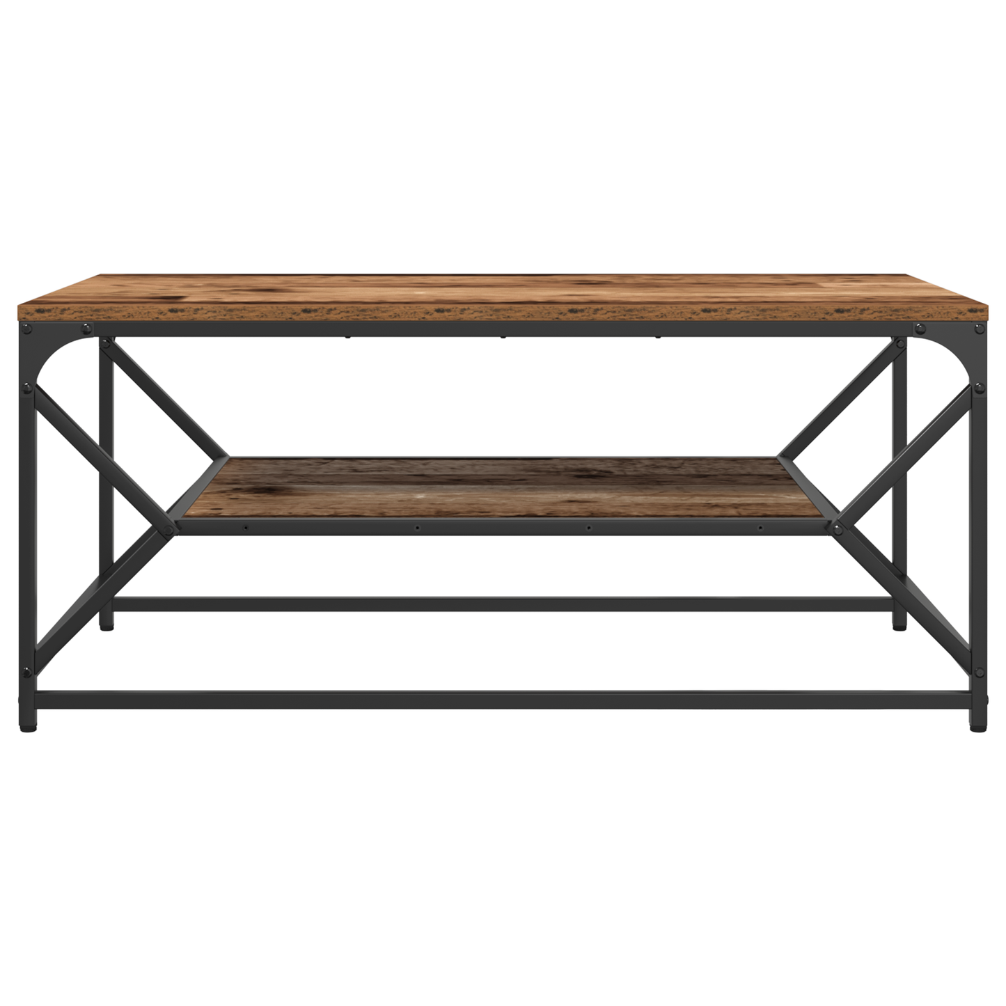 Sofabord Med Hylde I Gammelt Træ 90X50X40 Cm - Konstrueret Træ