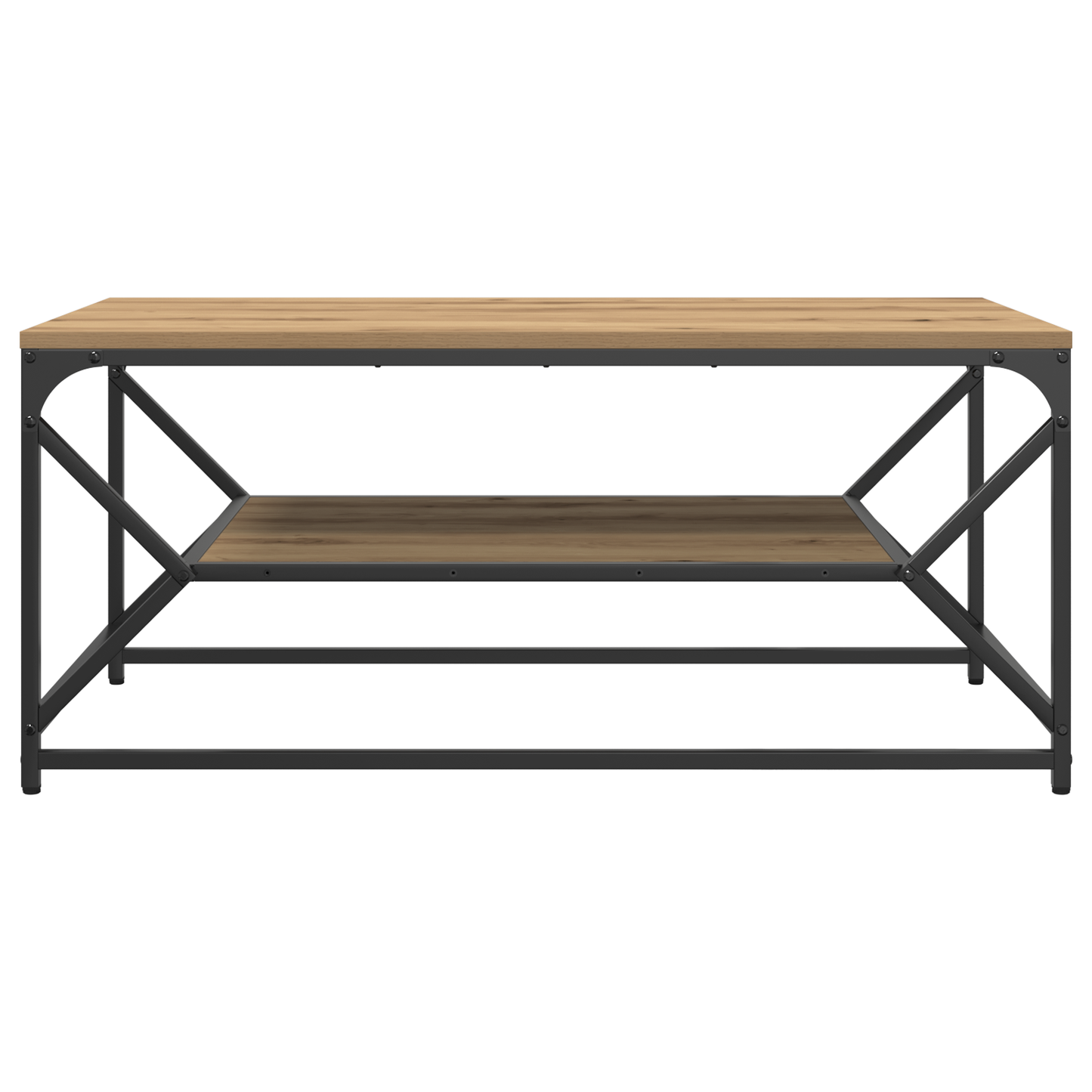Sofabord Med Hylde I Artisan Eg 90X50X40 Cm Lavet Af Træ