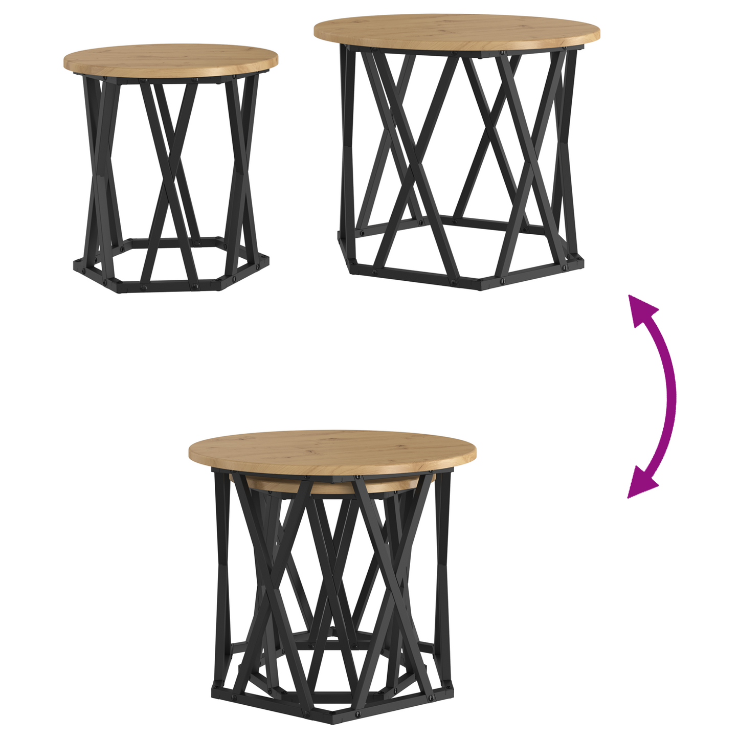Nesting Side Tables 2 Stk Artisan Eg Konstrueret Træ