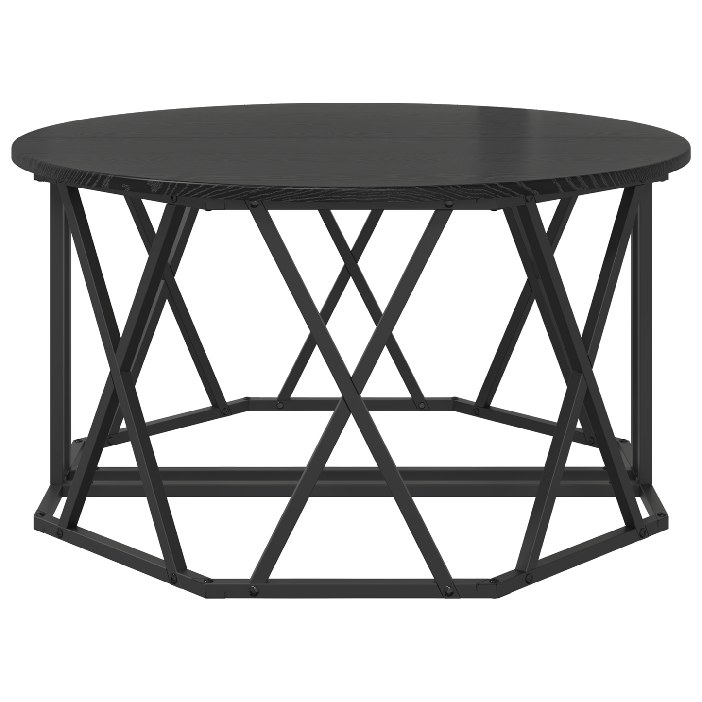 Kaffebord I Sort Eg - 80X80X42 Cm I Konstrueret Træ