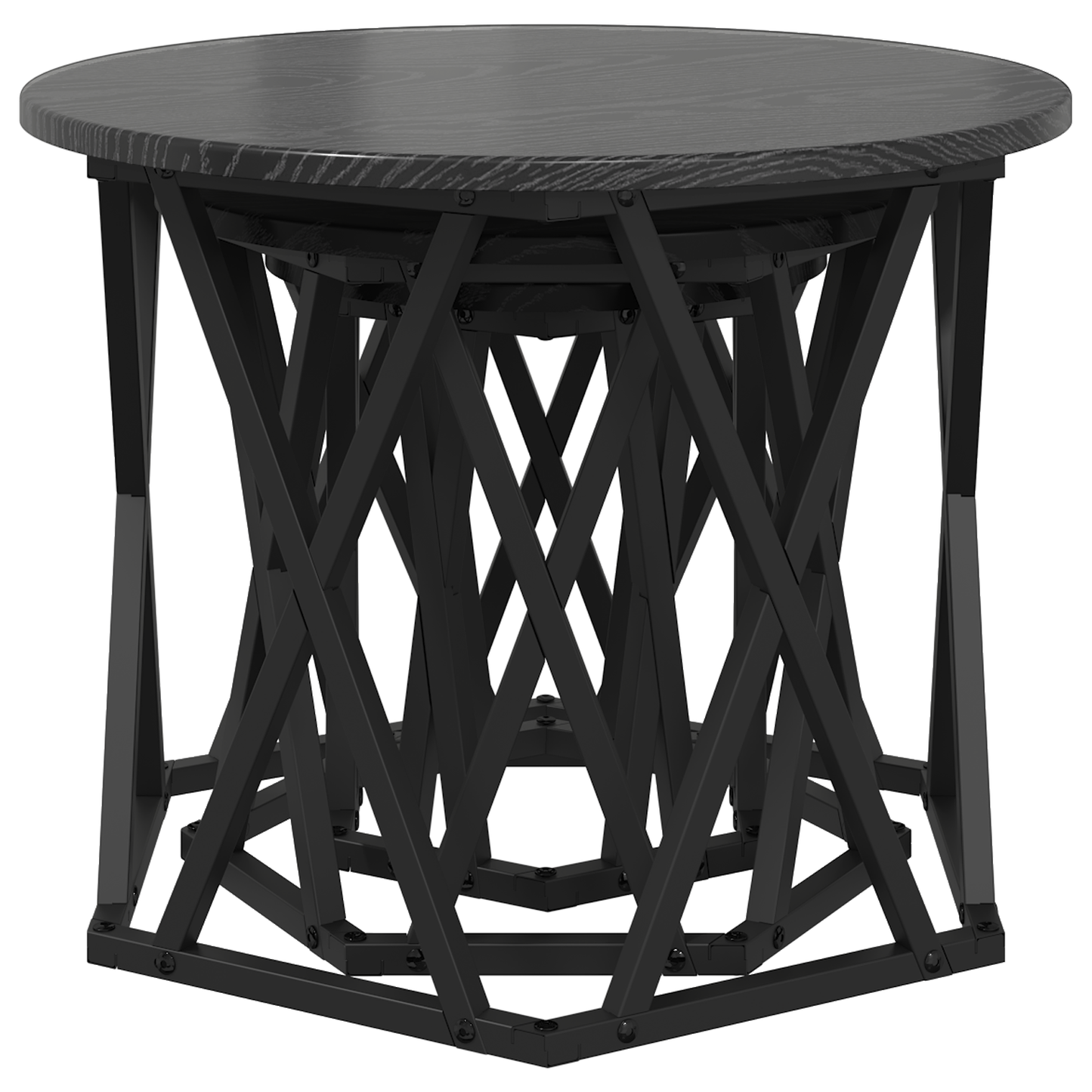 Nesting Side Tables 3 Stk Sort Egetræ Konstrueret Træ
