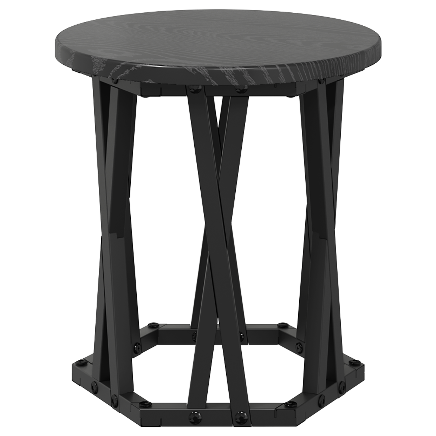 Nesting Side Tables 3 Stk Sort Egetræ Konstrueret Træ