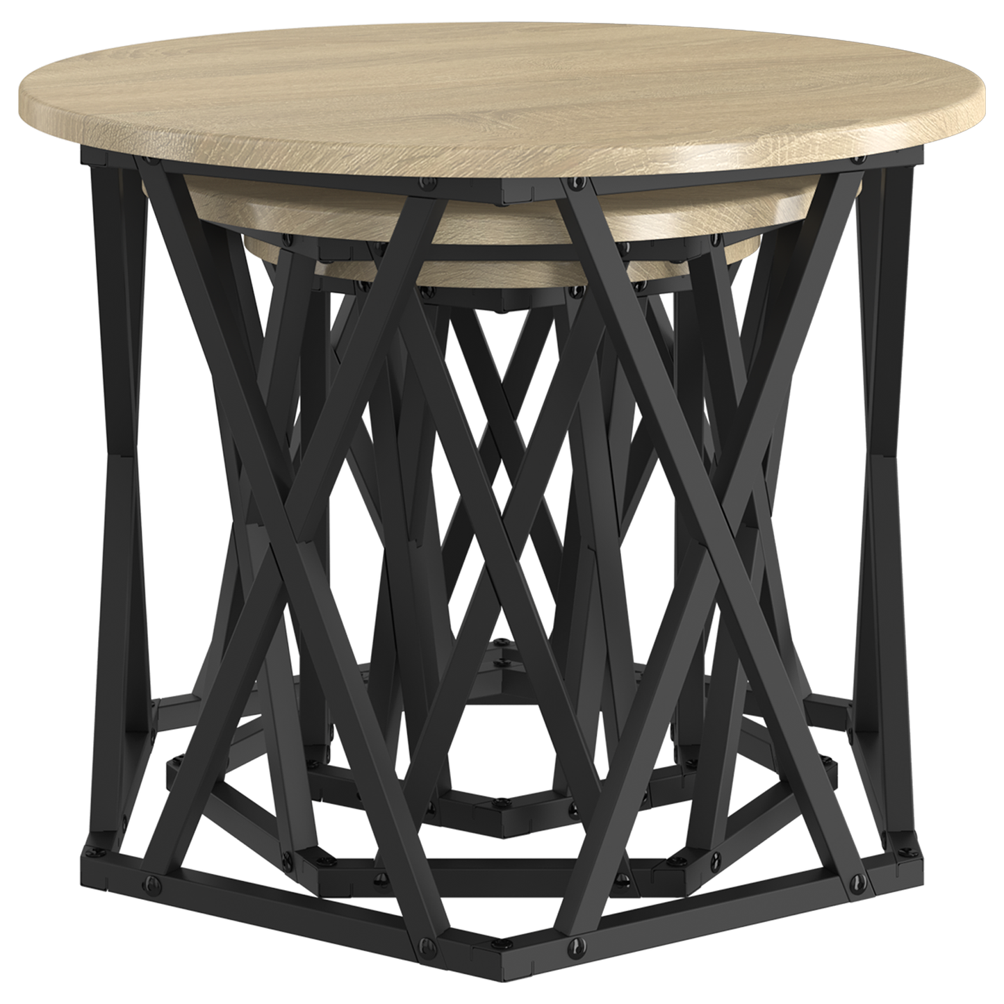 Nesting Side Tables 3 Pcs Sonoma Eg Konstrueret Træ
