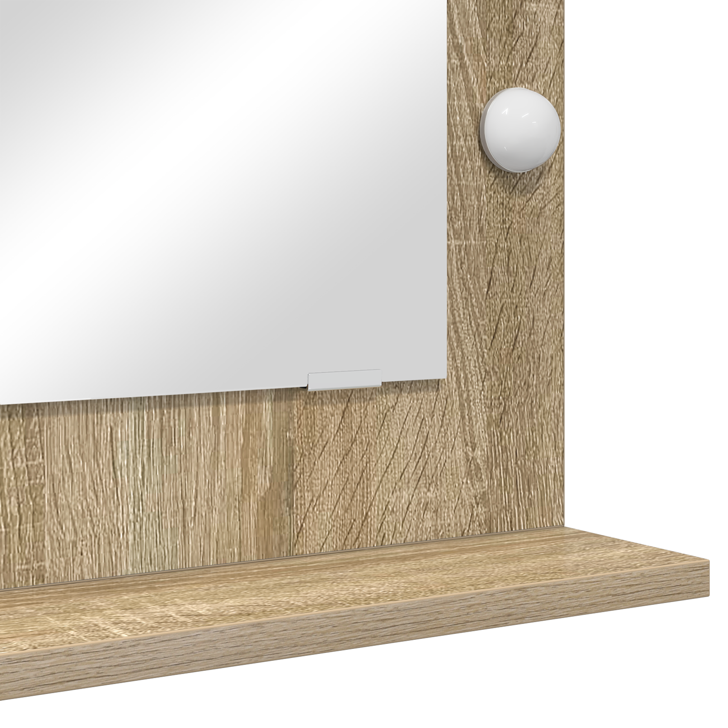 Vaskeskab Spejl Med Led -strimmellys Sonoma Eg 70 X 50 X 18 Cm - Billede 5