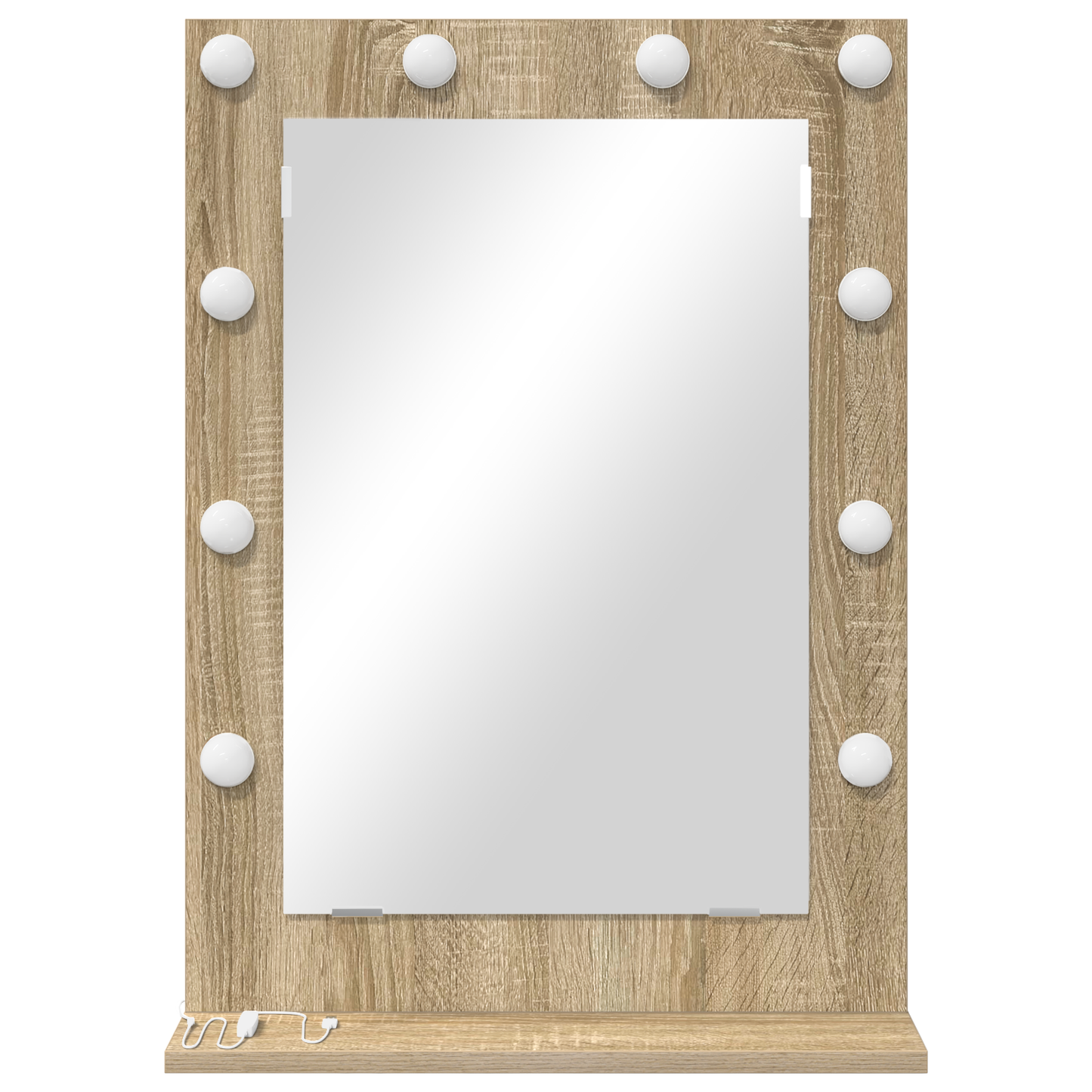 Vaskeskab Spejl Med Led -strimmellys Sonoma Eg 70 X 50 X 18 Cm - Billede 2
